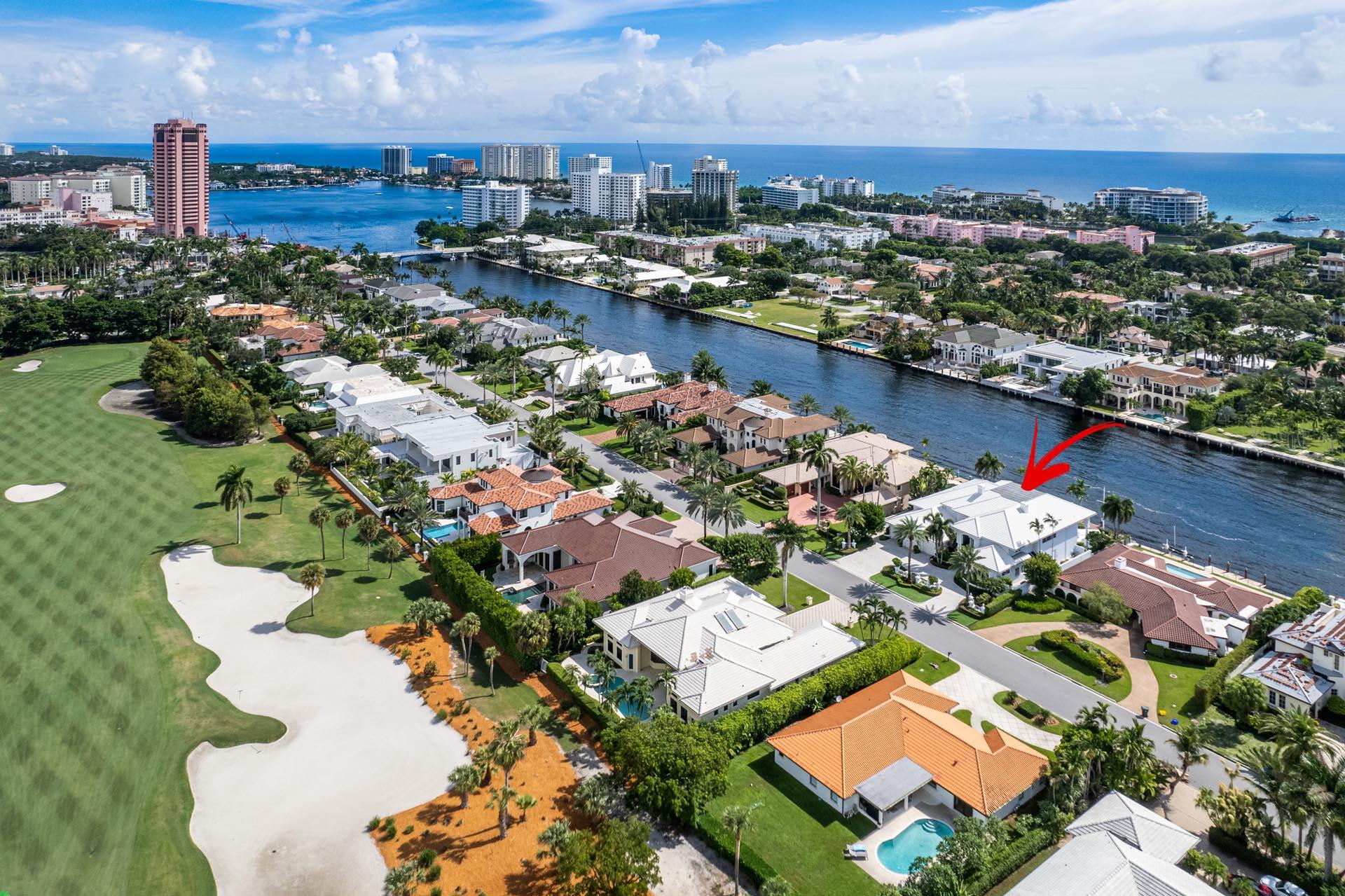 Intracoastal property in Royal Palm Yacht & Country Club on 100' of waterfront.