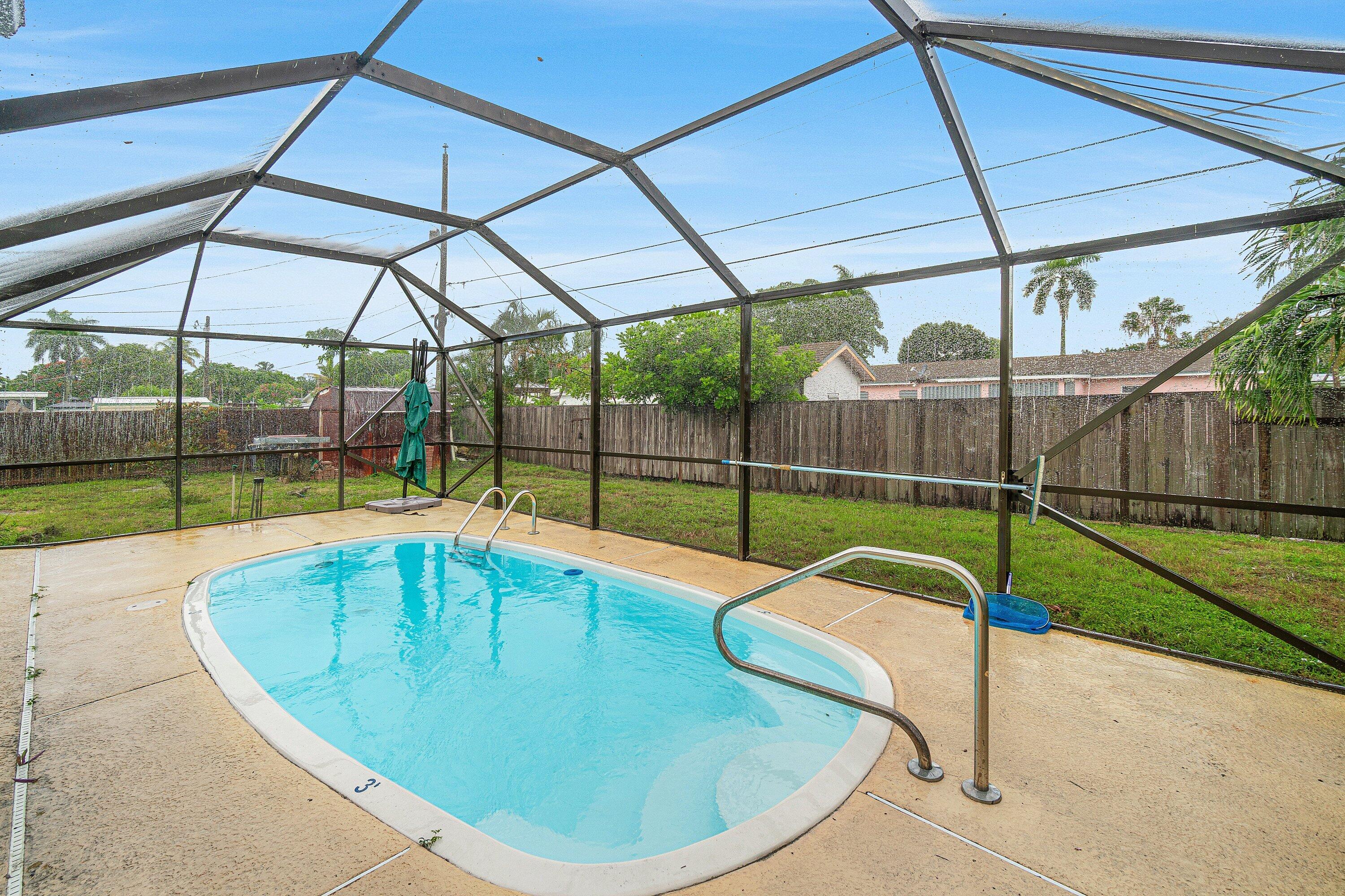 NO HOA! Bring your boat or recreational vehicles—there's plenty of room to enjoy the Florida lifestyle without HOA restrictions. This spacious 3-bedroom, 2-bath home also features a versatile bonus room/den, perfect for a home office, playroom, or guest space.  Step outside to your private backyard oasis featuring a sparkling pool, screened-in patio, and an oversized fenced backyard with ample space for entertaining, gardening, or storing your boat.  Ideally located just minutes from beautiful beaches, Downtown West Palm Beach, I-95, shopping, grocery stores, restaurants, and everyday conveniences. Whether you're looking for a primary residence, vacation home, or investment property, this home offers the perfect combination of comfort, convenience, and freedom with no HOA.
