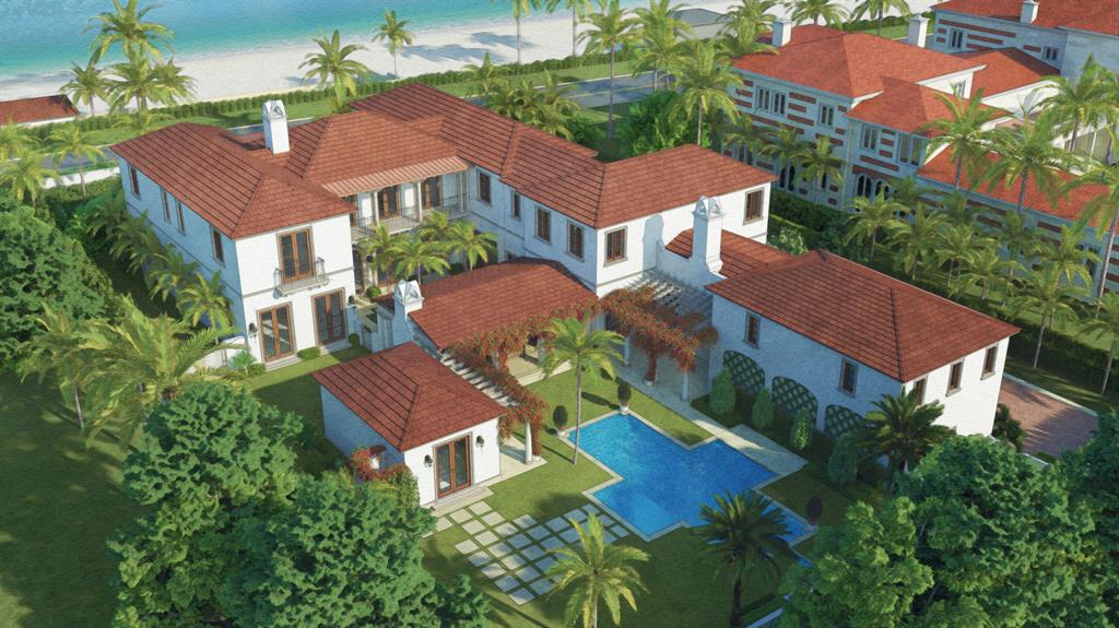 The elite team lead by Stock Custom Homes proudly presents an extraordinary opportunity to own a bespoke oceanfront residence in the coveted Estate Section of Palm Beach. Curated by the experts of Dailey Janssen Architects, and designed and furnished by Marc-Michaels Interior Design, this oceanfront estate offers unparalleled beauty and privacy. This is a true family compound, with 8 bedrooms, 10 bathrooms, 3 half baths, and spectacular outdoor living space, with front and rear loggia, center courtyard, impressive pool deck, and pool, plus direct tunnel beach access to an oceanfront cabana with another pool. The property's interior styling will reflect a transitional aesthetic with modern accents. The estate, while grand in scale, will be a warm and welcoming space with natural elements and layered neutral fabrics complemented by soft grays and blues. With grand Mizner-inspired architecture, luxurious designer interiors, and private beach access, this is a Palm Beach address of distinction.