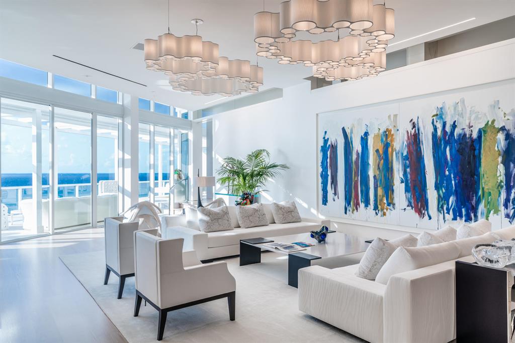 This spectacular and architecturally significant Ocean front Penthouse is truly a one of a kind 'jewel'. Exquisitely designed by Alexandra Karram, this residence is detailed and finished utilizing the very highest quality of materials and finishes available to the industry.  Highly desirable ''02'' stack offers commanding ocean and Boca Inlet views. Occupying more than 5584 total sq. ft. including 1442 sq.  ft. of gracious outdoor living space, this residence is supremely luxurious, yet casually elegant. Upon entering, you are greeted by an elevator lobby with 12 ft. ceilings custom crafted with stainless steel floor to ceiling paneling, vanilla onyx floors, and leather paneled walls. Outstanding ocean views surround you, looking due east to the horizon, as well as prized Boca Inlet views.

JOHN  YAREMA custom bleached teak floors are in all of the main living areas. The open Living Room is ultra lux by every measure and features a spectacular RALPH PUCCI light fixture, and a concealing Bar with floor to ceiling motorized doors. The adjoining Dining area also affords ocean views from an elevated platform, and a built in "food alter" is crafted entirely from mother of pearl.  A dimensional SPINNEYBECK leather wall panel conceals a hidden door to the Kitchen.The oceanfront Study is simply stunning with a custom crafted floor to ceiling MACASSER ebony wall panel, and a decorative "think glass" wall partition. The full Bath here features Calacutta marble floors and shower.The ultra chic Master Suite additionally offers magnificent Ocean views. A floor to ceiling leather paneled bed wall features hidden doors to the Master Bathroom.  Exquisite lighting was custom designed by HUDSON.The sumptuous Master Bath features Calcutta marble floors with metal inlay.  ALEX TURCO custom crafted acrylic wall panels, WATERWORKS bath fixtures, and a JASON soaking tub complete this space.The luxurious Master closet features LED back lit decorative wall panels.This residence is fully automated with a CRESTRON home audio/Video system, LUTRON HomeWorks lighting Control and Shades systems, low voltage wiring throughout.Also included in the purchase of PENTHOUSE 702 is a beautiful beach side Cabana with Bath. Two garage parking spaces are located in an enclosed "garage" within the garage.

One Thousand Ocean is an exclusive full service building that sets the standard for luxury and sophistication in Boca Raton, and has been thoughtfully designed to provide the ultimate oceanfront lifestyle. Boca Raton offers it's own private airport and three international airports are within an hour's drive.  World class shopping, dining, and sporting events are all close at hand.

DISCLAIMER: The written and verbal information provided including but not limited to prices, measurements, square footages, lot sizes, calculations and statistics have been obtained and conveyed from third parties such as the applicable Multiple Listing Service, public records as well as other sources. All information including that produced by the Sellers or Listing Company are subject to errors, omissions or changes without notice and should be independently verified by any prospect for the purchase of a Property. The Sellers and Listing Company expressly disclaim any warranty or representation regarding all information. Prospective purchasers' use of this or any written and verbal information is acknowledgement of this disclaimer and that Prospects shall perform their own due diligence. Prospective purchasers shall not rely on any written or verbal information provided when entering a contract for sale and purchase. Some affiliations may not be applicable to certain geographic areas. If your property is currently listed, please do not consider this a solicitation. In the event a Buyer defaults, no commission will be paid to either Broker on the Deposits retained by the Seller. "No Commissions Paid until Title Passes."