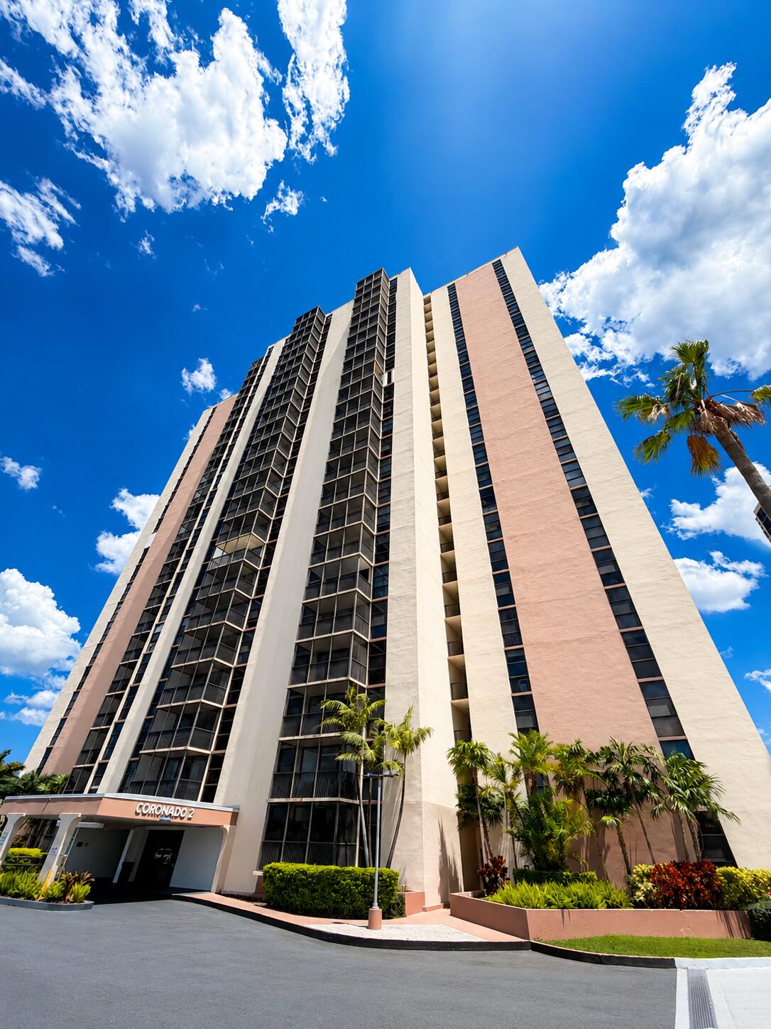 Don't miss out on this bright & spacious 2 bedroom, 2 bath, first-floor residence offering 1,313 SF plus a wide screened patio in desirable Coronado Towers. This well-kept unit features very large bedrooms & an ideal layout in the heart of Aventura on Country Club Drive. HOA includes water, hot water, WiFi, assigned parking, storage, & access to outstanding amenities including 24-hour security, beautiful lobby, courtesy bus, fitness center, sauna, game room, & a large temperature-controlled pool with an expansive pool deck offering plenty of room to relax and unwind. Conveniently located directly across from Aventura Mall, high-end shopping, dining, parks, beaches, & the prestigious Turnberry Isle Country Club golf course.  Schedule your showing today!