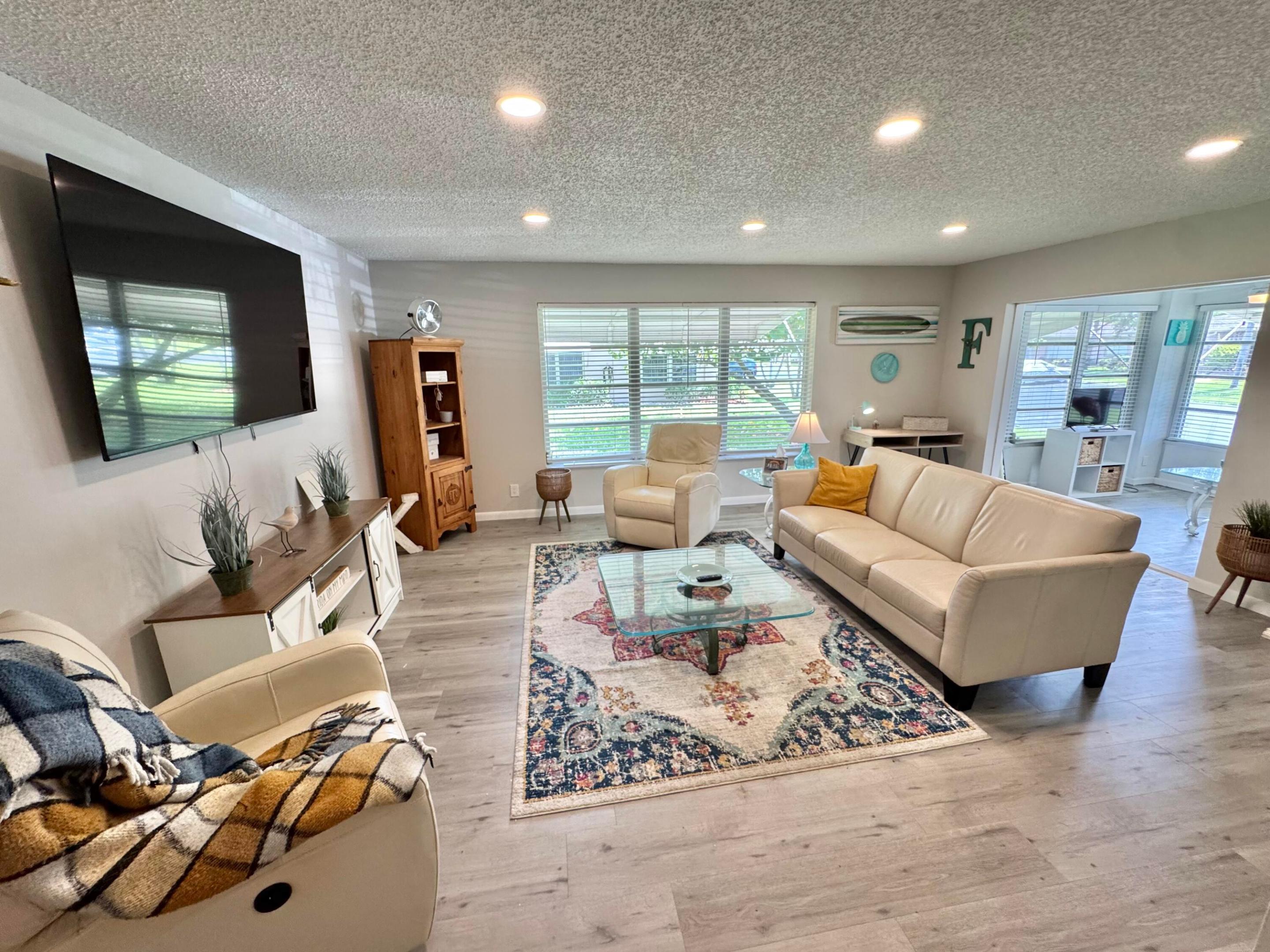 Beautifully renovated and fully furnished 2-bedroom, 2-bath in the desirable High Point 55+ community. This bright, move-in-ready home features a spacious layout, updated finishes, a private patio, and plenty of parking. Shared laundry is conveniently located nearby. Enjoy an active South Florida lifestyle just minutes from shopping, dining, golf, and the beach. Available for a maximum 6-month lease.