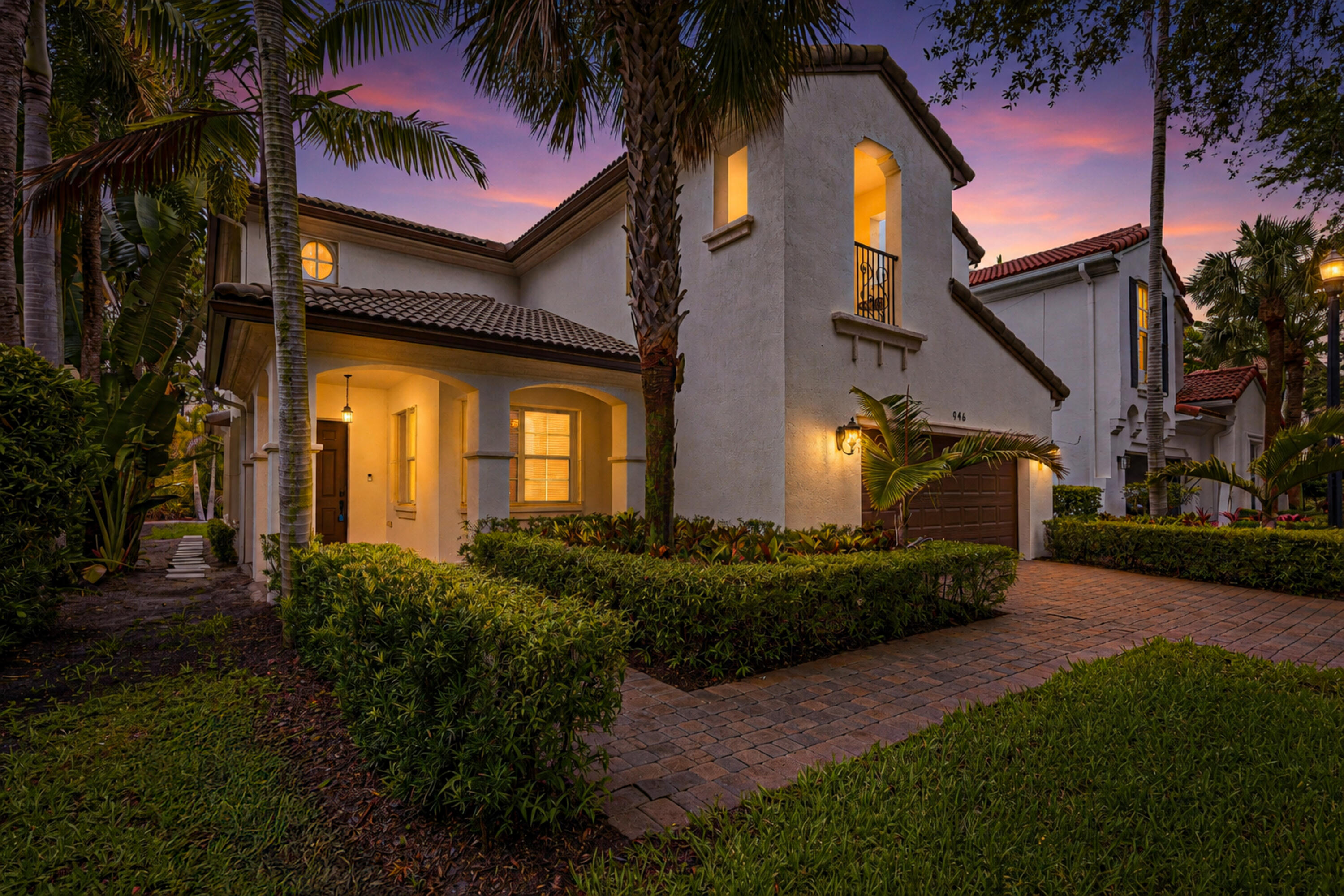 Welcome to Resort Style Living at Evergrene!! Spacious Mediterranean-style, Laurel model home offering 3 bedrooms, 3 bathrooms, a loft-style sitting area, main-level office/den and a 2-car garage. Generous room sizes and an open, functional layout offer comfortable living and plenty of space for entertaining.  Enter through a covered front porch into a welcoming foyer that flows to a formal dining area and a living room with soaring 20 foot vaulted ceilings with an abundant of natural light.  Features include; a gourmet kitchen with island, granite countertops, SS appliances; GE wall oven, Whirlpool gas range top, 2022 Thin-Q refrigerator, engineered wood flooring on stairwell, upstairs hallway and office/den, 20" ceramic tile flooring in living and family rooms, dining and kitchen areas, plantation shutters in dining/living area, 2" window blinds throughout, 5" baseboards, crown molding, ceiling fans, recess lighting, queen size Murphy bed in 4th room, covered balcony off master bedroom, his and her walk-in closets, new Bali shade window coverings, ceiling fans, Ring security camera, 2024 outside of home painted, newly painted garage floor, storage shelving in garage and outdoor covered patio offering plenty of backyard space for a pool.  This lush, luxury gated community is recognized as a Signature Sanctuary Gold Community by Audubon International and within the heart of the property is Lake Dorothy, a 36.5-acre lake surrounded by wide sidewalks, where residents enjoy biking and jogging in the heart of Palm Beach Gardens.  Evergrene is surrounded by majestic lakes, backyard preserves, and spectacular wildlife. Whether you prefer to be sitting out on your patio watching native birds, relaxing at the hotel-style pool, outdoor dining, pickleball courts, or our social offerings, we have something for everyone. Evergrene is the perfect place for young families, single working professionals, retirees, and snowbirds.  You are just minutes away from the beautiful Palm beaches, multiple golf courses, five-star dining, shopping and only 20 minutes to Palm Beach International airport.  You don't want to miss this opportunity!