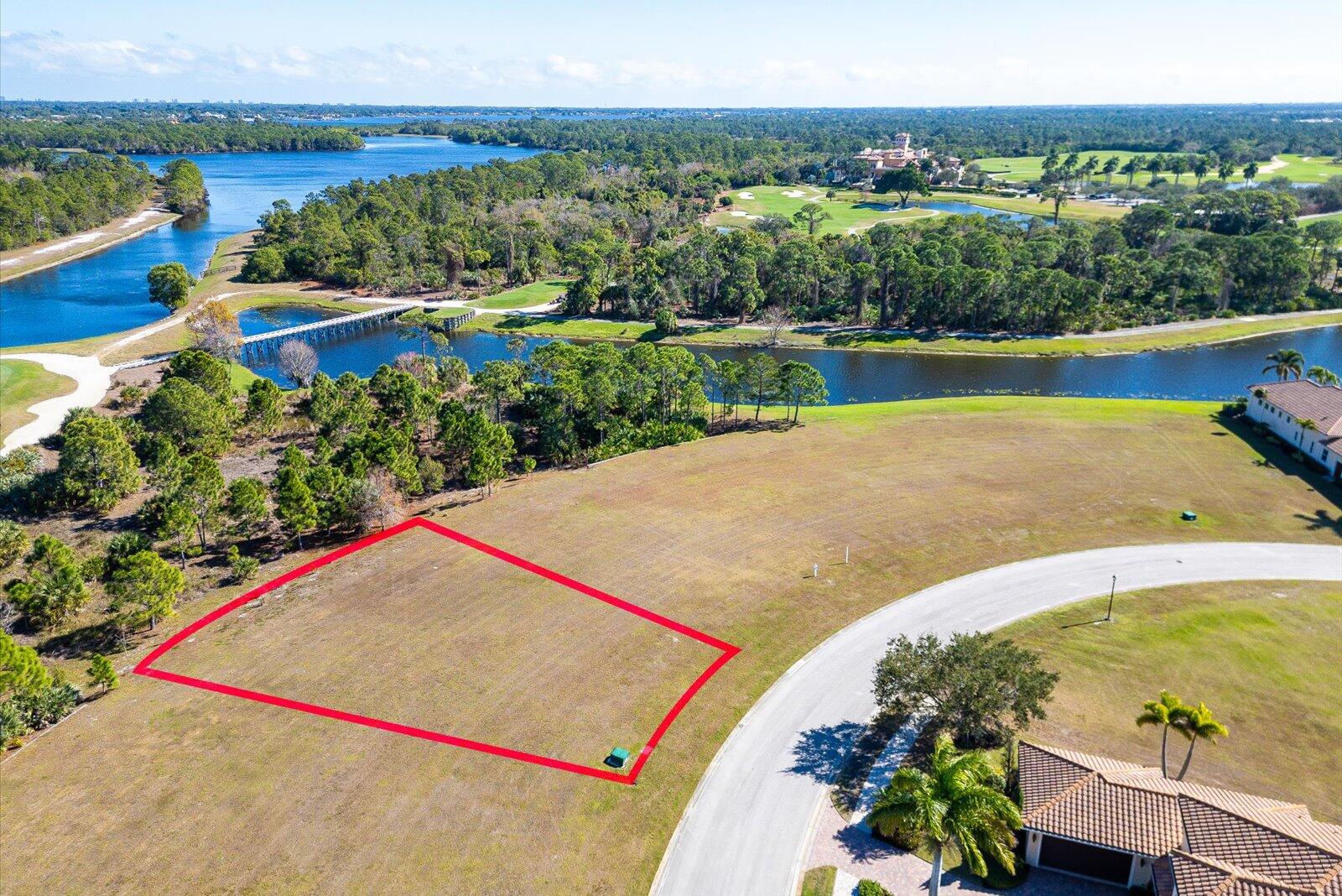 Located in the gated golf community of Tesoro, this keystone-shaped site offers views through a preserve to the 17th, par-three golf hole designed by Arnold Palmer. Membership is not required with the purchase of this site. As owner of the property, you may choose one of the Tesoro-approved builders to construct your custom home. Tesoro offers a variety of exterior motifs, including Transitional, Tuscan, Mediterranean, West Indies, Coastal Modern, and more. You may join as a voluntary member of the Tesoro Club. The list of amenities includes: Arnold Palmer 18-hole course, 9 Har-Tru tennis courts, 11 Pickleball courts, Junior Olympic-size lap pool, Day spa, workout facilities, and two private dining venues.