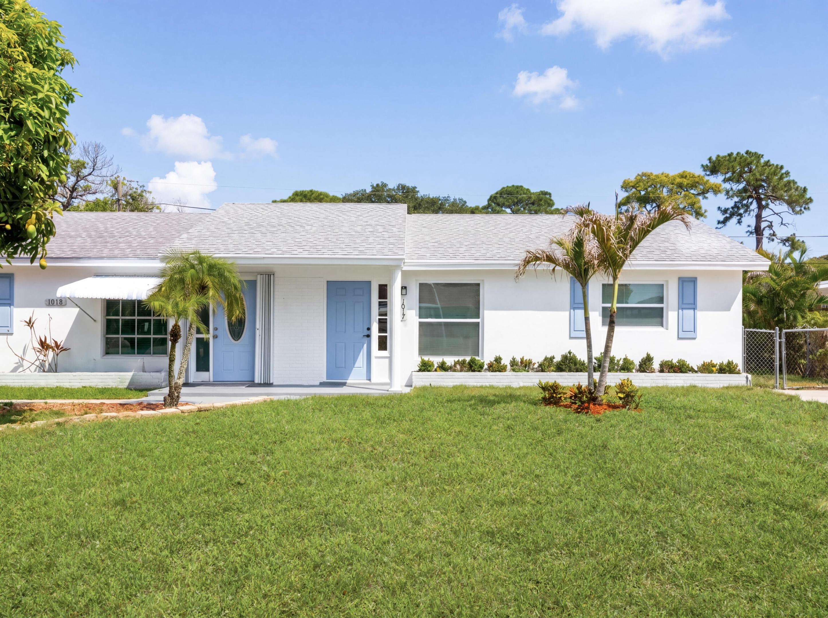 Welcome to this charming FULLY RENOVATED 2-bedroom, 1-bathroom home in FISHERMAN'S LANDING, featuring a bright modern kitchen with new stainless steel appliances and new high-impact windows. The efficient layout makes this property an excellent choice for those seeking a compact, easy-to-maintain home in this highly sought-after 55 plus community with access to all that Jupiter has to offer. Featuring a community clubhouse, picnic area, shuffle board court, day dock access and boat ramp for cruising Jones Creek to the Loxahatchee River. Convenient back road access into private fenced in backyard - BRING YOUR BOAT!