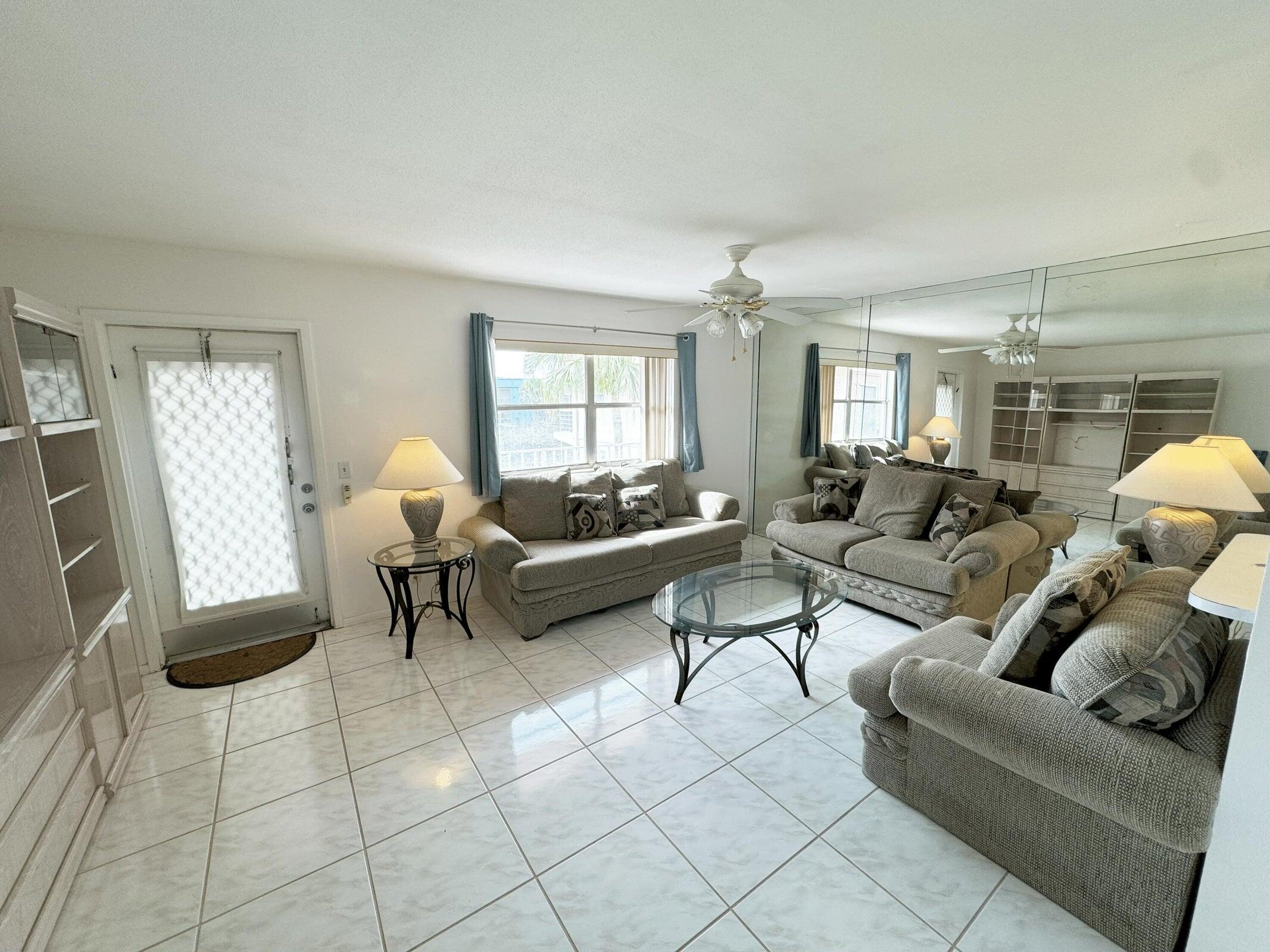 What a deal! You can own your own slice of Florida paradise for less than $60k! This corner unit is offered furnished or unfurnished, the choice is yours! Tile flooring throughout. With this condo you gain unlimited access to all the renown Kings Point Delray Beach amenities, including 3 beautiful & spacious renovated clubhouses, a 1,200 seat theater which shows regular movies and stage performances, 8 pools, 2 exercise rooms, 2 Robert Trent Jones designed golf courses, tennis & pickleball courts, and over 40 clubs for everything from debate to mahjong to fishing that meet weekly during the season! There is something for everyone in Kings Point. Come see what all the hype is about!