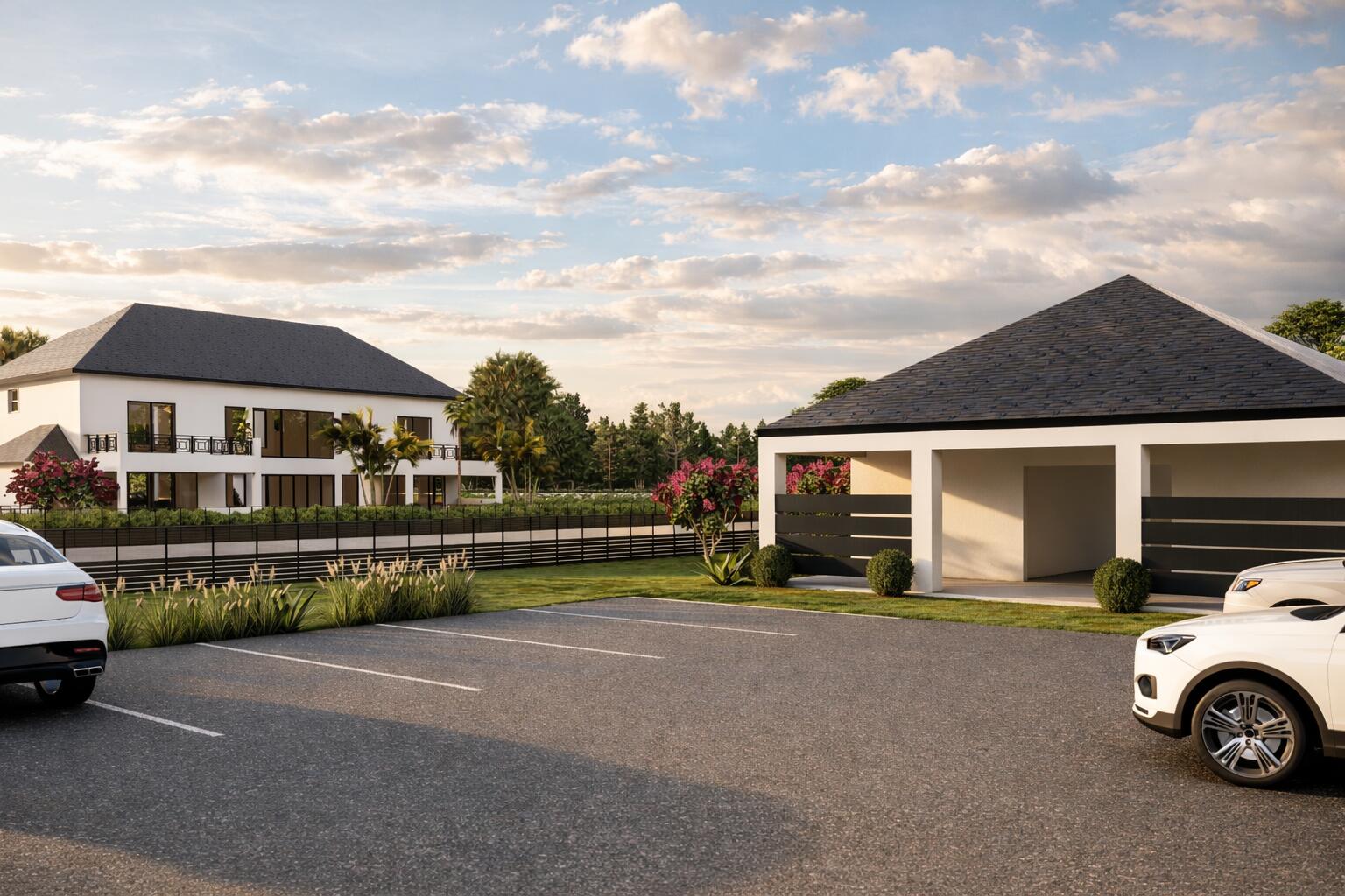 Located in the prestigious Paddock community of Wellington, this new construction estate spans 2 pristine acres and blends modern design with premier equestrian living. The home features impact glass, a metal roof, and seamless indoor-outdoor flow. A chef's kitchen with butler's kitchen anchors light-filled living and dining spaces. The layout includes four en-suite bedrooms, private office, gym, media room, and dual laundry rooms. Outdoor living features a kitchen and entertaining area overlooking a state-of-the-art pool and spa. Equestrian amenities include an 8-stall show barn with tack, feed, and laundry rooms, a riding arena, and 5 paddocks. CO expected in July, offering a unique opportunity for the future owner to move in and curate furnishings to perfectly suit their personal style.