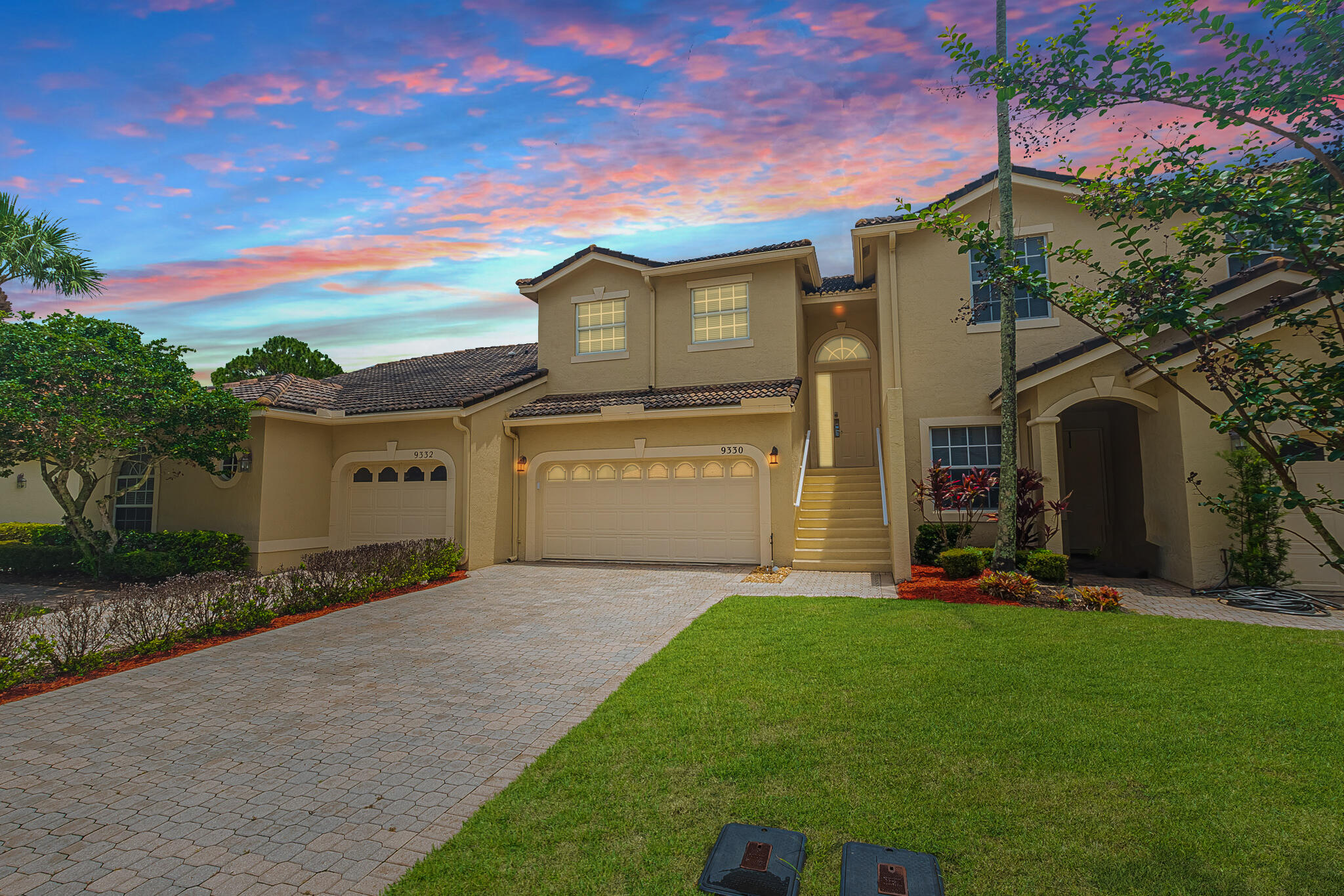 Beautiful Castle Pines at PGA Village! This spacious 3/2.5/2 home offers a fantastic layout with a private, split-bedroom design. Enjoy cathedral ceilings and tons of natural light. The main living area, kitchen, and massive 12x24 master suite are located on the main level, opening up to a lovely screened balcony with peaceful water  views. Two additional bedrooms are downstairs along with a covered and screened lanai, perfect for relaxing. Kitchen has granite counters, plenty of cabinetry and a breakfast nook.   resort-style amenities including a heated pool, spa, fitness center, pickleball, and tennis courts and access to Island Club. Cable and internet are included in the HOA! Great location right off I-95—ideal for full-time living or a seasonal retreat.  available turnkey!  GC 4 POINT INSPECTION REPORT CONFIRMS 14 YEARS REMAINING LIFE - AFFORDABLE HOMEOWNER INSURANCE AVAILABLE.