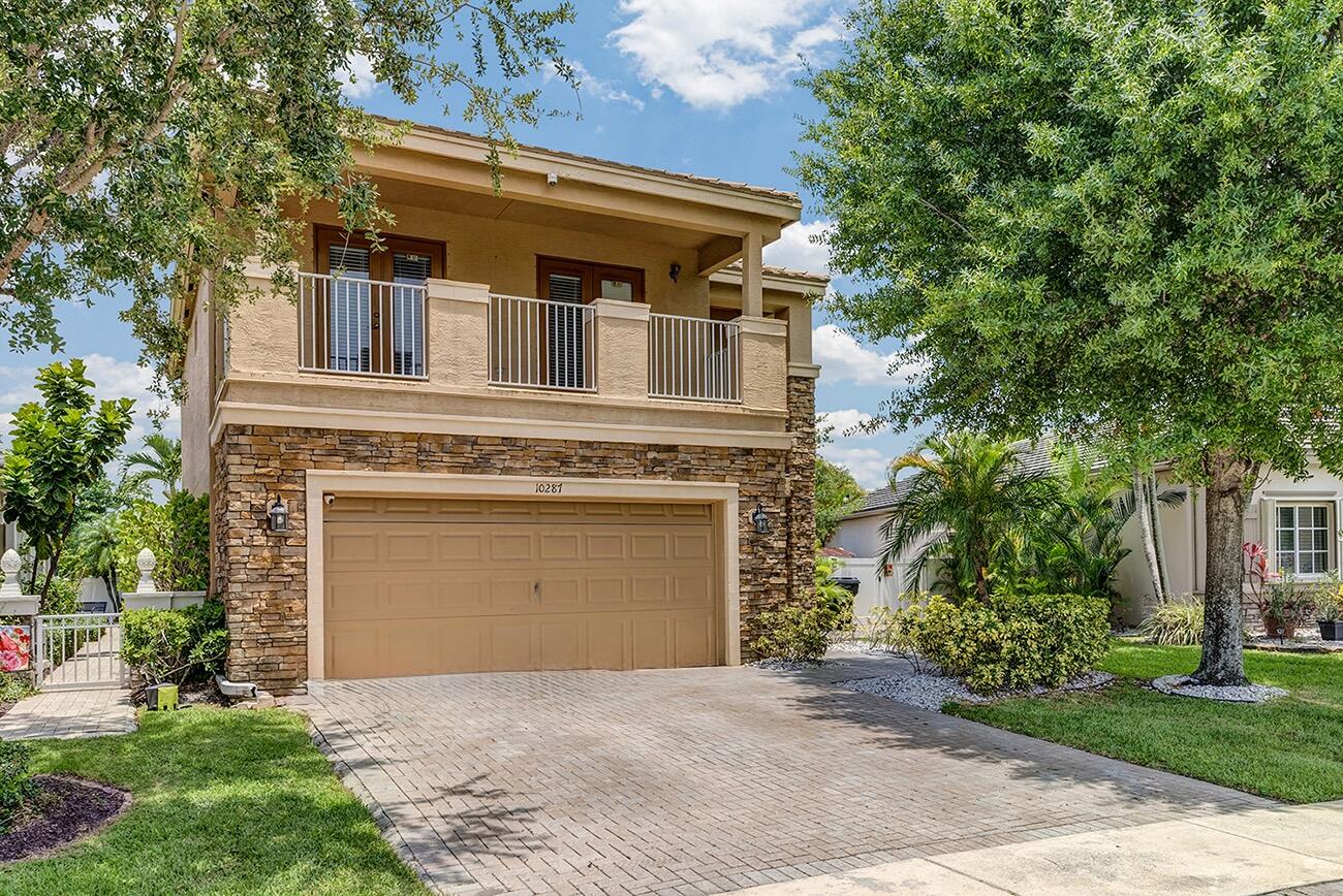 Welcome to this stunning waterfront residence in Thoroughbred Lake Estates. This two-story single family home offers 1,906 square feet of finished living space across three bedrooms and 2.5 bathrooms, providing ample room and comfort. The property features a convenient two-car garage which as been converted into an efficiency apartment . A private backyard with a sparkling pool, relaxing hot tub, and serene lake views. Whether you're seeking a retreat or a practical residence with excellent square footage and layout, this Thoroughbred Lake Estates offering presents a compelling opportunity in Lake Worth's desirable waterfront community. Additional upgrades include a whole-house generator, a newer A/C (approximately 1 year old), accordion shutters on the upper level, and three full bathrooms, providing comfort and convenience for family and guests alike.