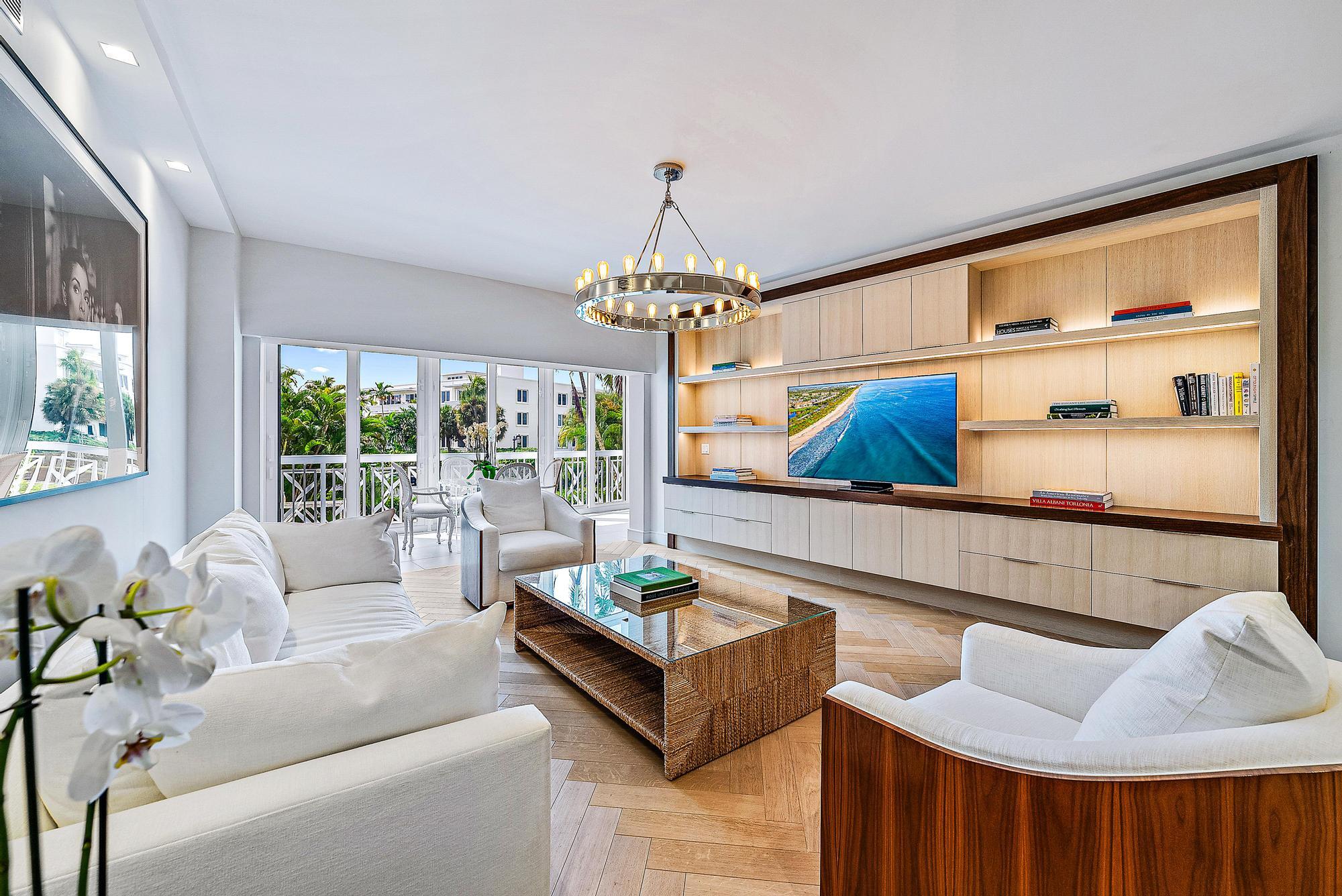 A state-of-the-art, ultra-elegant two bedroom, two bathroom residence in the heart of Midtown overlooking the Intracoastal WITH AN ADDITIONAL DEN/OFFICE. Completely renovated with the finest materials, this light-filled apartment features raised ceilings, hand-scraped oak floors, custom cabinetry, and floor-to-ceiling impact doors opening to an enclosed loggia with serene pool views. The chef's kitchen includes Subzero, Miele, and Bosch appliances plus a 105-bottle wine fridge. Luxurious primary suite, guest suite, and private study. Full-service, pet-friendly boutique building with doormanâ”just steps from Worth Avenue. Includes parking for two cars. DISCLAIMER: The written and verbal information provided including but not limited to prices, measurements, square footages, lot sizes, calculations and statistics have been obtained and conveyed from third parties such as the applicable Multiple Listing Service, public records as well as other sources. All information including that produced by the Sellers or Listing Company are subject to errors, omissions or changes without notice and should be independently verified by any prospect for the purchase of a Property. The Sellers and Listing Company expressly disclaim any warranty or representation regarding all information. Prospective purchasers' use of this or any written and verbal information is acknowledgement of this disclaimer and that Prospects shall perform their own due diligence. Prospective purchasers shall not rely on any written or verbal information provided when entering a contract for sale and purchase. Some affiliations may not be applicable to certain geographic areas. Copyright 2023 Listing Company. All Rights Reserved.