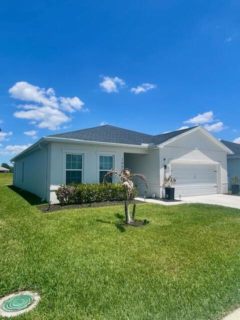 Absolutely immaculate 3 bedroom 2 Bath home plus 4th flex room/den with many custom features  on the C-24 canal. Full Impact windows And Doors , Upgraded custom tile thru out entire home. Upgraded 42" Kitchen cabinets along with quartz counters. Open floor plan  home with no hallways. Has expanded front door entry foyer nook with space for desk/work area. Currently 4th flex room/den used as fitness room. Conveniently located near  exit 120 on I-95 and close to major shoppes.
