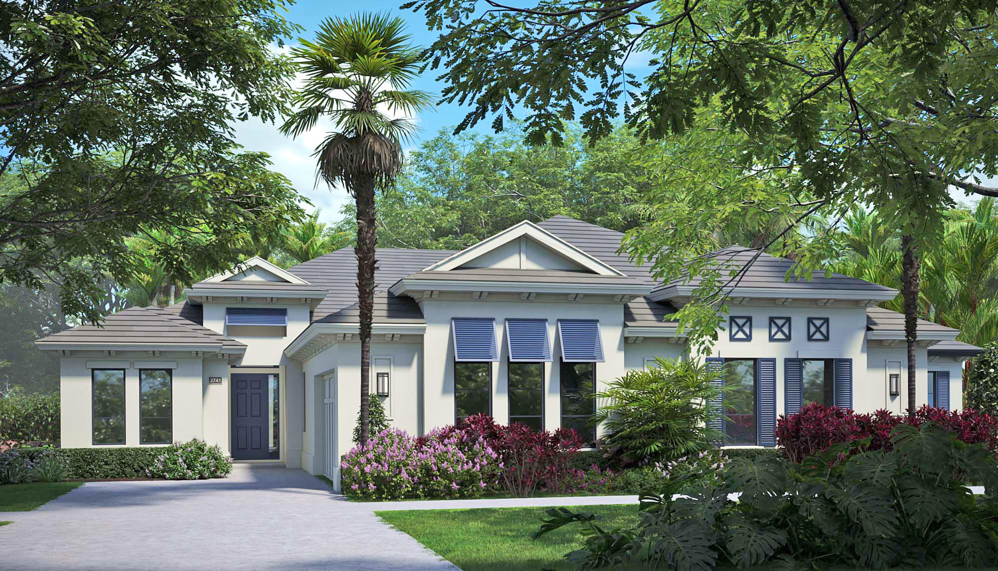 The Seabreeze Grande villa home is currently under construction just a short walk to the beach. 3 bed, 3 bath w/oversized 2-car garage. Volume ceilings w/tongue-and-groove wood detailing, porcelain tile throughout, & a bar in the great room w/beverage refrigerator. Quartz waterfall center island, gas cooktop, a 42" built-in Cafe refrigerator, wall oven w/microwave. Main bedroom has 2 walk in closets, double vanities w/LED-lit mirrors, standalone tub, separate shower. Beautiful pool & waterfall, accented with a detailed tiled privacy wall. There is still time to personalize the finishes.