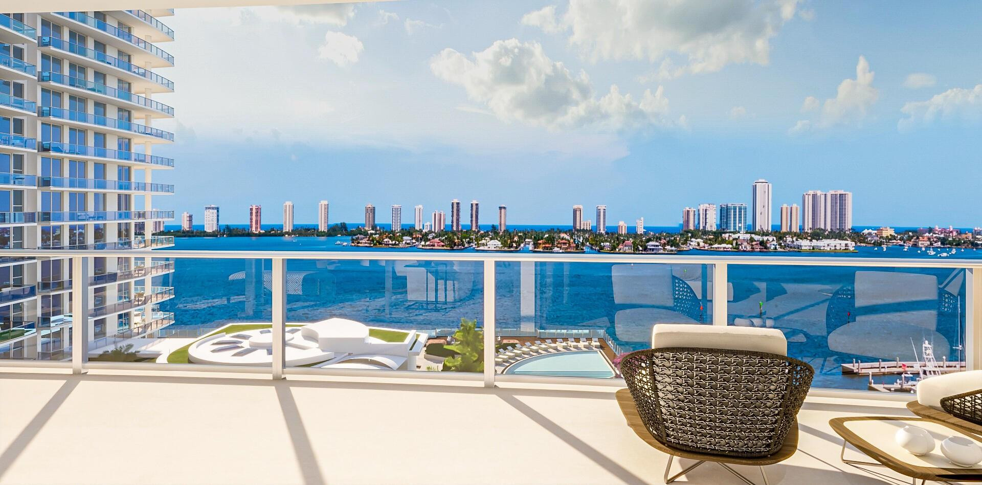 Highly sought-after 3 bed + den at Nautilus 220 is ready for you. Private elevator foyer and flow-through design, enjoy two expansive terraces offering stunning sunrise views over the Atlantic and glowing sunsets over the Intracoastal. Inside, 10' ceilings, hurricane-impact glass, a sleek open kitchen with Miele appliances, a wine cooler, and a waterfall quartz island await. The primary suite features dual closets and a spa-like bath for the ultimate retreat. Resort-style amenities abound, two pools, spas, theatre, putting green, fire pits, a yoga deck, bowling alley, spa, fire pit, dog park, and on-site guest suites. Every detail is designed for effortless luxury, complete with valet and 24-hour valet & concierge & David Burke's renowned Seahawk Prime restaurant. Photography is renderings Move right in! This highly sought-after 3-bedroom + den residence at Nautilus 220, one of the first floor plans to sell out, is now available and ready for you. This stunning home offers a private elevator foyer entrance and a flow-through design with two expansive terraces showcasing breathtaking east and west views—from serene sunrises over the Atlantic Ocean to glowing sunsets over the Intracoastal.Inside, you'll find 10' ceilings, hurricane-impact glass, and a beautifully designed open kitchen featuring top-of-the-line Miele appliances, a wine cooler, and a striking waterfall quartz island. The primary suite is a true retreat, complete with dual closets and a luxurious spa-inspired bath.Beyond your residence, indulge in resort-style amenities that elevate everyday living: two sparkling pools, two relaxing spas, fire pits, a putting green, a yoga deck, a dog park, and more. Whether you're enjoying the club room, theater room, sports simulator, mini bowling alley, or hosting guests in the on-site suites, every detail has been thoughtfully crafted. Plus, you'll benefit from valet services and a 24-hour concierge.