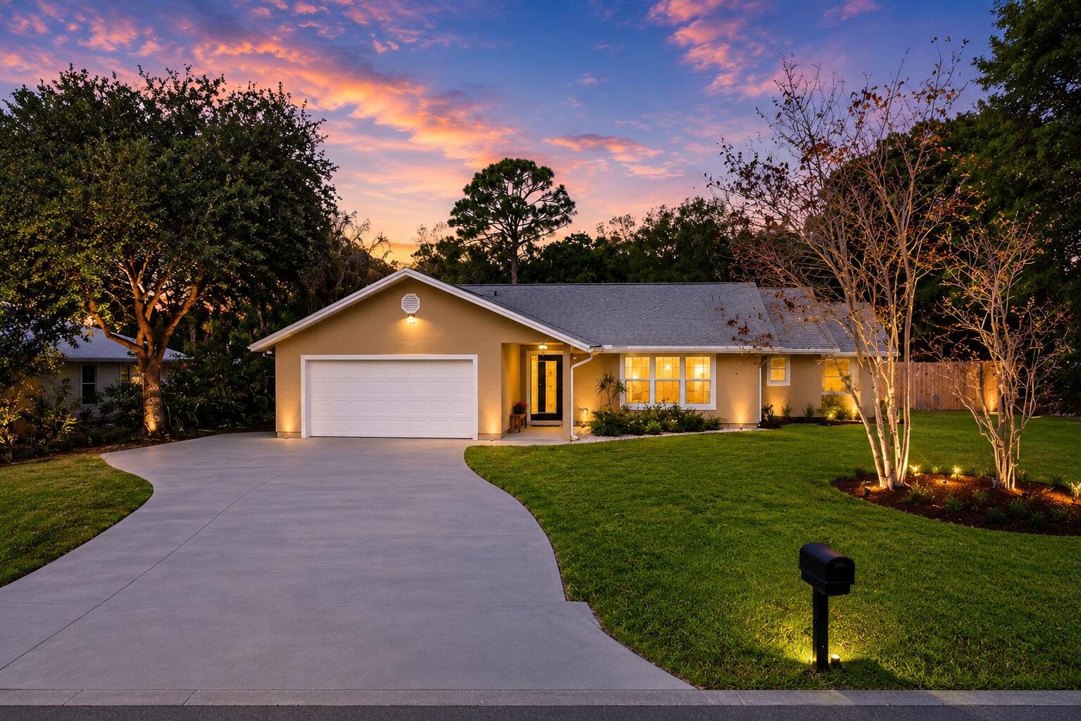 Live in a hidden gem in Hidden Bay, one of Palm City's most private non-HOA communities with canal and river access. Set on a half-acre lot among just 30 homes, this property offers privacy and flexibility. Freshly painted inside and out, it features a split floor plan, newer roof (2015), newer stucco (2017), full impact windows and doors, electric screened porch, new A/C, newer hot water heater, and luxury vinyl plank flooring throughout living areas. Enjoy a new jacuzzi on the patio and a spacious backyard—bring your boat, RV, and pool plans. Zoned for A-rated Bessey Creek Elementary School, this home offers both lifestyle and top-tier education.