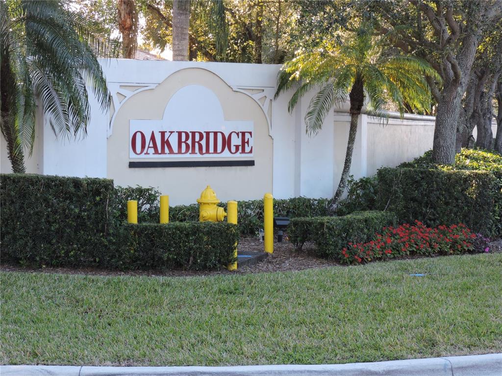 OAKBRIDGE; DESIRABLE GATED COMMUNITY, 2 BED 2 BATH 1 CAR GARAGE VILLA, LAKE FRONT. HURRICANE WINDOWS & DOORS, BEAUTIFUL TOTALLY REMODELED KITCHEN; STAINLESS STEEL APPLIANCES, GRAY CABINETS, QUARTZ COUNTERTOPS, SUBWAY TILE, DEEP STAINLESS STEEL SINK, PLENTY OF DRAWERS & STORAGE. TILE & WOOD LAMINATE FLOORS, WASHER & DRYER, UPDATED BATHROOMS; WATERPROOF LAMINATE FLOOR, BUILT IN CLOSET SYSTEMS, VOLUME CEILINGS, RECESSED LIGHTING, WINDOW TREATMENTS, SMART LOCK; FRONT DOOR, SMART A/C THERMOSTAT, RELAX IN PATIO; OVERLOOKING LAKE, ENJOY A BBQ IN YOUR BACK YARD, PETS OK, PARK IN YOUR DRIVEWAY OR GARAGE, PLENTY OF GUEST PARKING. COMMUNITY POOL, CLUBHOUSE & PLAYGROUND, LOW HOA FEE INCLUDES EXTERIOR INSURANCE, ROOF & LAWN. GREAT LOCATION; CLOSE TO SHOPPING, HIGHWAYS, & AIRPORT. SHORT DRIVE TO BEACHES