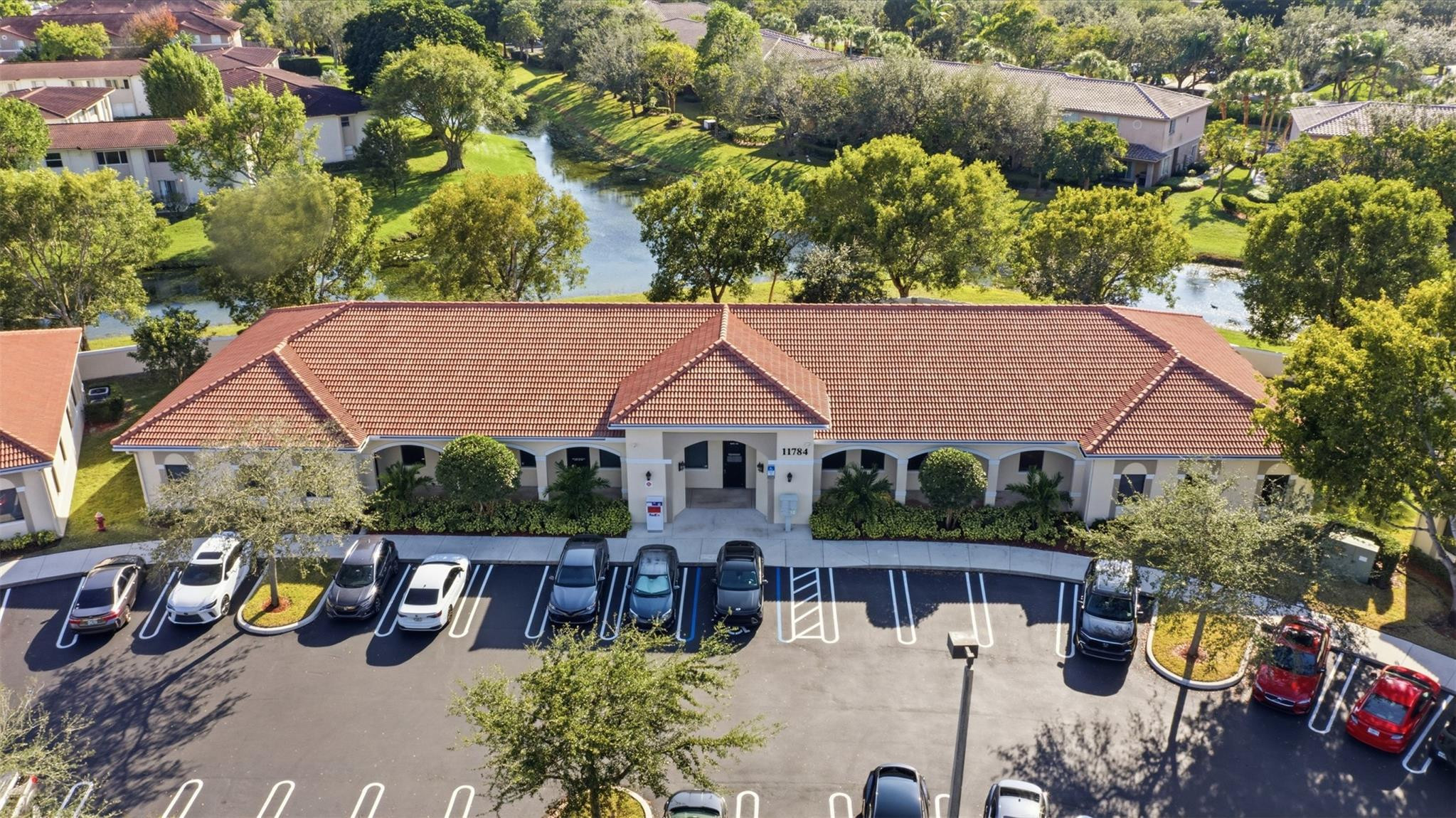 Recently Approved for Medical Uses. Free Standing Building Sale (in whole or in part) with three separate suites currently connected but can easily be separated into approx. 1,500sf, 1,000sf, and 5,000sf spaces. This building is part of an 8 building Condo Association (run at Full Reserves). The roofs were replaced in 2024. The entire project was painted and parking lots were sealed and striped in 2025.  The floorplan Has a Flexible Design. The building design includes many storm glass windows & doors creating excellent natural light. Parking Is nicely stacked right at the building's main entrance. Easy access for patient or student drop lines. Assessor says total building size equals 6,536 square feet.