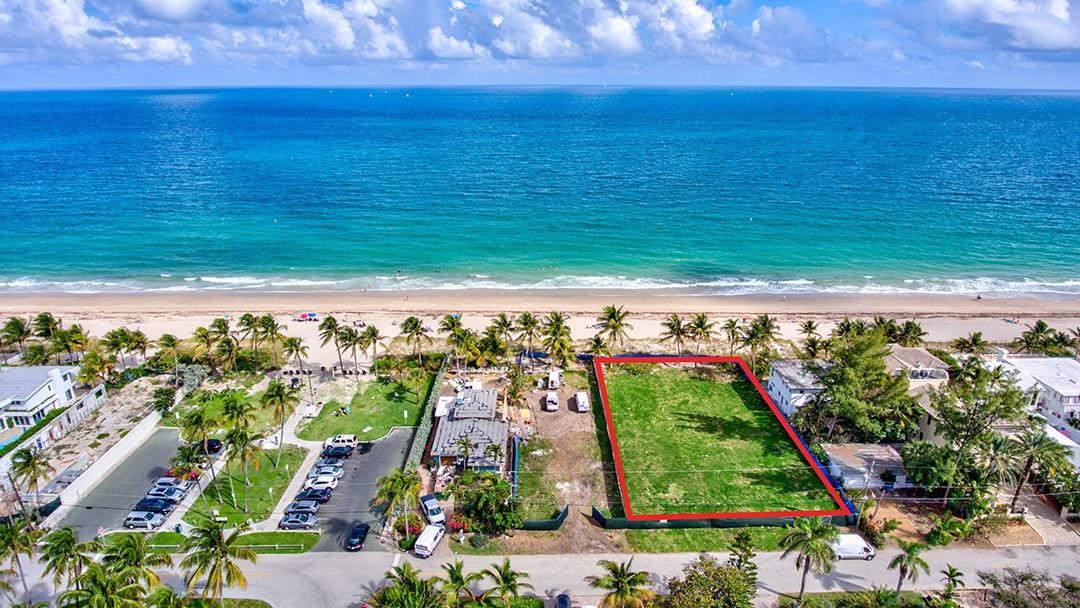 This is one of the few double lots in Lauderdale Beach (100 feet ocean front) 185 deep on the north side 180 feet deep on the south side.  This is one of the deepest lots on the beach.  Imagine your perfect home with magnificent ocean views from every room.  There is no other lot like this on the beach from Miami to Jupiter.
