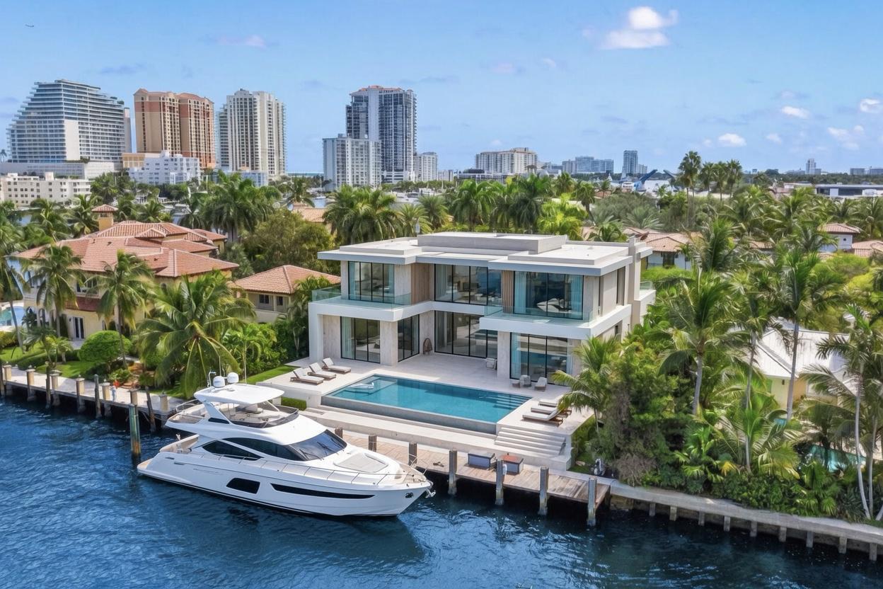 One of the most compelling waterfront opportunities in Fort Lauderdale's prestigious Seven Isles. Enjoy true deep-water frontage with no fixed bridges, direct ocean access, breathtaking Intracoastal views, exceptional yacht dockage, and a brand-new wood dock. Ideally positioned just minutes from Fort Lauderdale Beach, Las Olas Boulevard, world-class marinas, fine dining, luxury shopping, five-star resorts, and both executive and international airports. Whether enjoyed in its current form, renovated, expanded, or reimagined into a custom waterfront estate, this property offers exceptional flexibility and long-term value. AI-generated conceptual rendering of a potential residence. For illustrative purposes only. Subject to architectural design, engineering, permitting, zoning, and approval.