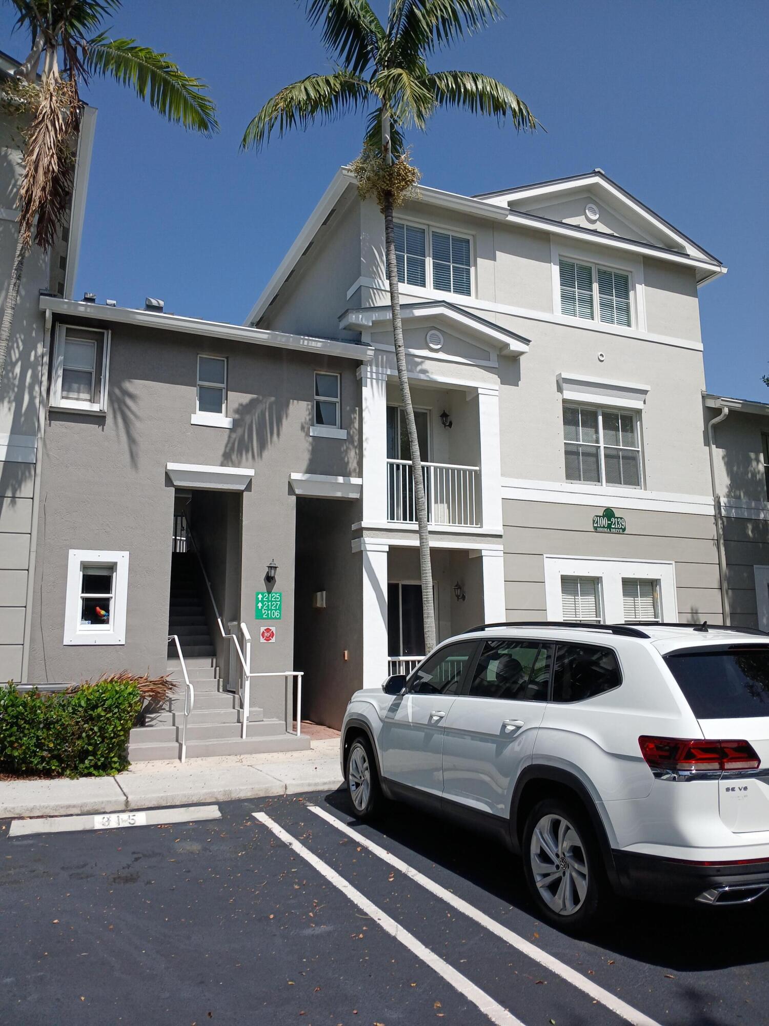 Location-Location--Awesome opportunity to find affordable Wellington area condo/townhome.  This condo has 2 levels inside like a townhome with extra square footage and tile floors on 1st floor and wood flooring on stairs and 2nd floor, kitchen has breakfast bar open to dining area, covered patio area, 2 bedrooms 2-1/2 baths, washer, dryer inside, gated community with pool, close to Wellington Mall, Whole Foods, Aldi, Walmart, Target, Publix, Trader Joes, movies and lots of restaurants.
