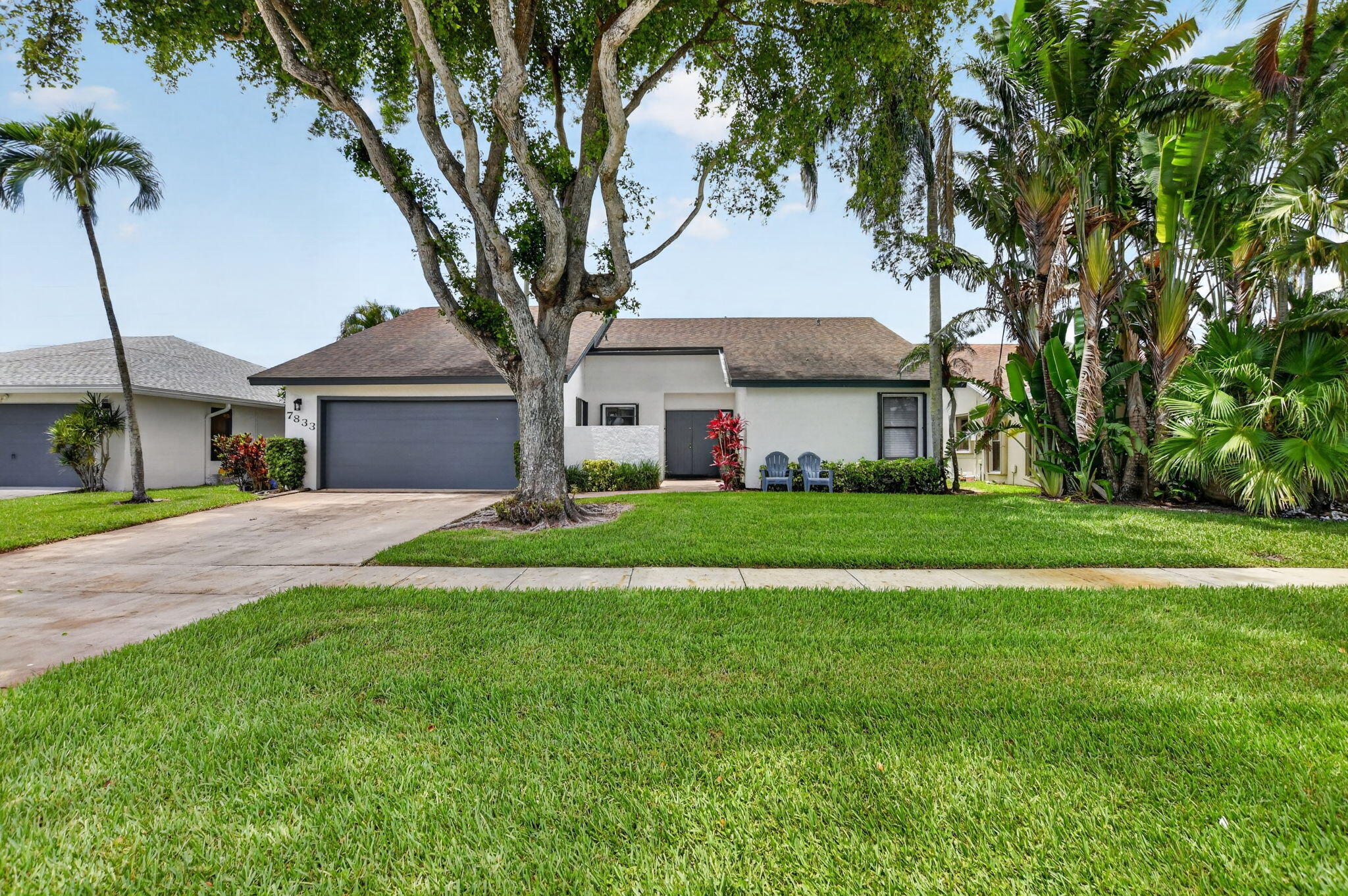 Welcome to this spacious 5-bed, 2-bath home offering 2,269 sqft of living space in a highly desirable community. Ample room to add a third bathroom and expand further. Perfect for entertaining, it features a large updated kitchen with elegant quartz countertops, modern appliances, upgraded sinks, and the convenience of two sinks and two dishwashers. Expansive living and dining areas create an inviting atmosphere for gatherings. Major updates provide absolute peace of mind: a 2020 roof, 2019 A/C, 2024 water heater, and accordion hurricane shutters throughout. Amenities include a tennis/pickleball court, a pool, a playground, and a clubhouse. Ideally located within a five-minute walk to houses of worship, this property perfectly combines comfort, functionality, and convenience.