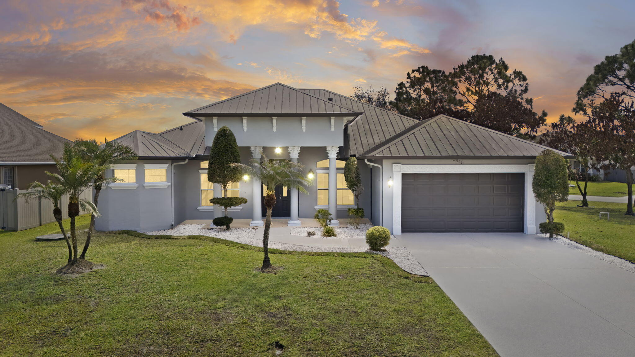 Welcome to your new home in the Beautiful Torino area of Port St Lucie! This inviting single family residence sits on a lovely corner lot offers 2432 sq ft under air with a spacious split floor plan. The upgraded kitchen has quartz counter tops .High ceilings and freshly painted walls create a welcoming atmosphere. Metal roof. Located in a peaceful neighborhood with easy access to parks and shopping, this home is perfect for anyone looking for comfort and convenience. Don't miss the chance to make it yours!!