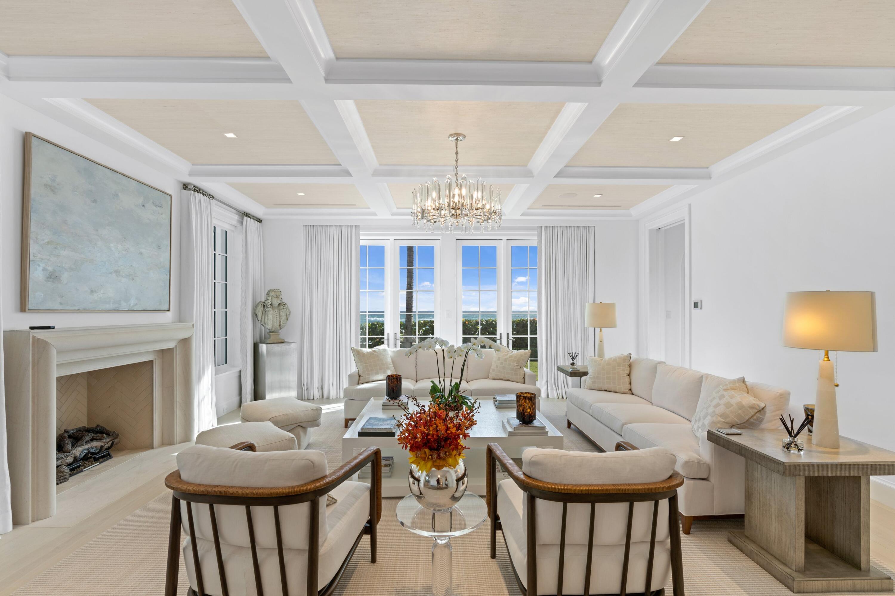 New OCEANFRONT home located just steps from Worth avenue and the Colony Hotel. Spanning over 10,000 total square feet, this move-in ready residence boasts 5 bedrooms and 7.1 bathrooms. The main floor features an oceanfront living room & study, a large dining room, a chef's kitchen with Wolf & Sub-Zero appliances, a spacious family room that flows onto a private pool and patio, a guest suite and a 2-car garage. Upstairs you will find 3 guest suites in addition to the oceanfront primary suite which features a private sitting room, dual bathrooms and large walk-in closets. The lower level is designed for entertaining and includes a bar with wine storage, a spacious media room, a gym and large utility room.