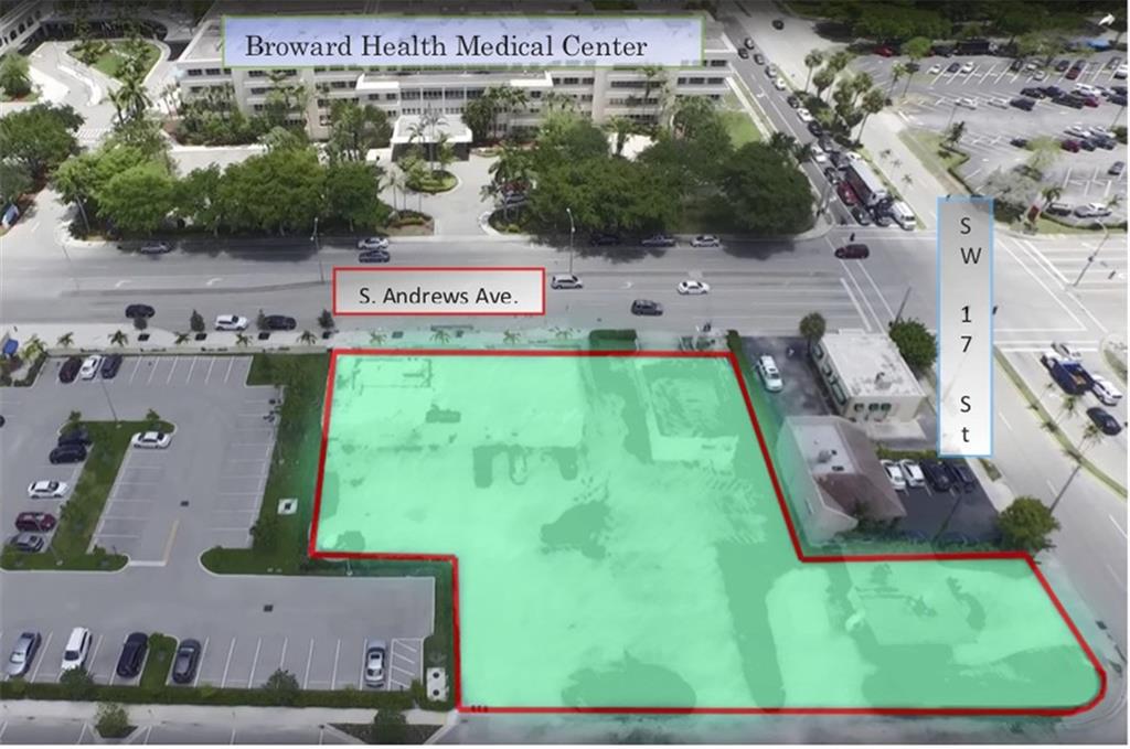 A four-parcel land assemblage totaling +/-31,900 square feet.  The subject site consists of 4 contiguous parcels of land, and the total site consists of 3 buildings.  This Offering is based on land-value, no value has been placed on the existing structures and therefore are being sold “as-is”.*  Zoning is SRAC-SAe.*  Over 175’ of frontage on S. Andrews Avenue.*  Accessible from 3-roads; S. Andrews Ave., SE/SW 17th St., and SW 1st Ave.*  Build up to 110’ or 10-stories.  14-stories possible.*  Directly across from the Broward Health Medical Center.*  Potential of acquiring one or both of the corner-parcels.*  Close proximity to Ft. Lauderdale/Hollywood Int’l Airport, Ft. Lauderdale’s CBD, Convention Center and beaches. *  Contact Listing Broker for Offering Memorandum.