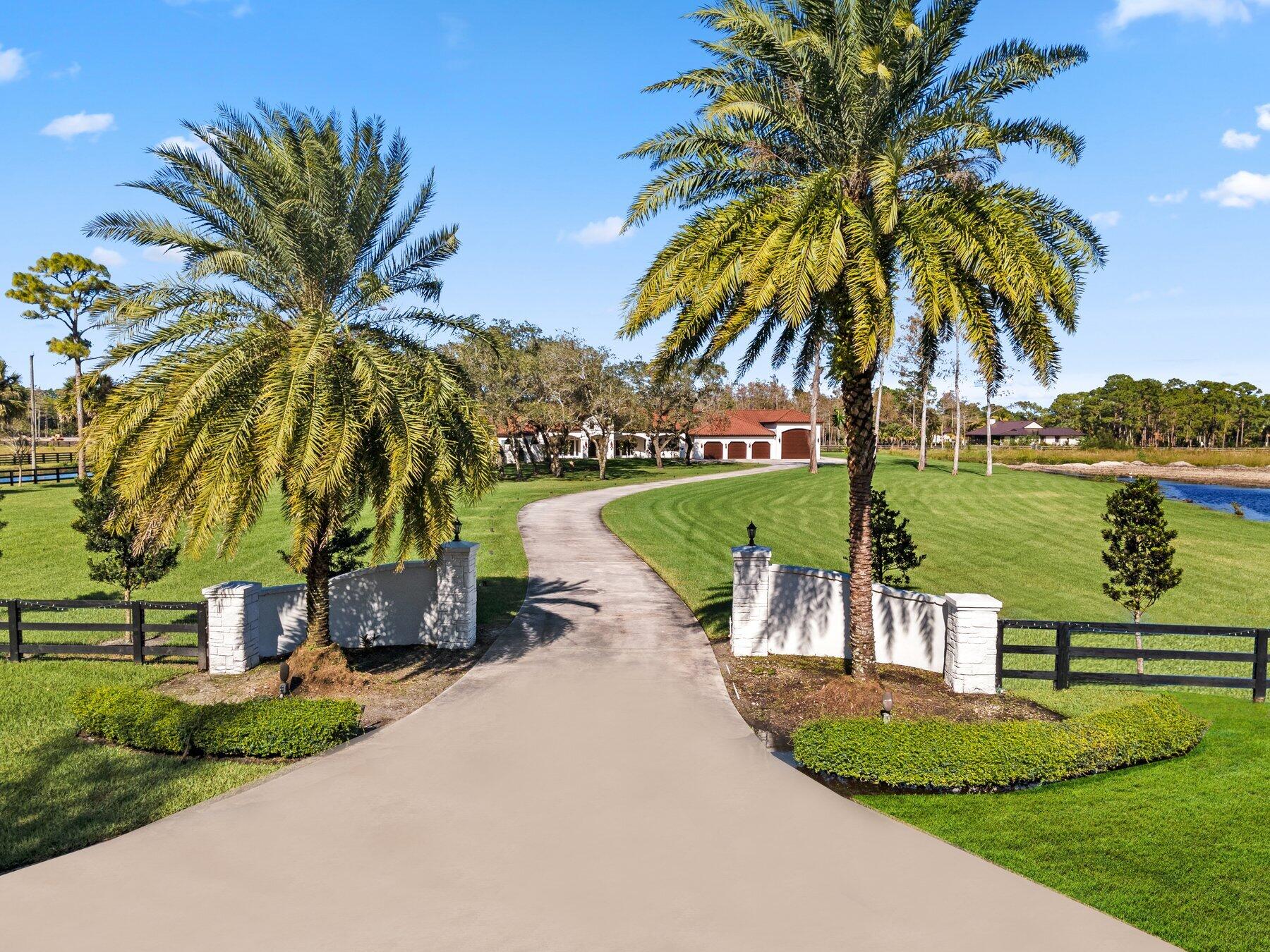 This extremely private 5-acre property located in the equestrian community of Homeland is absolutely stunning! The exquisite newly renovated home features 5 bedrooms + an office, 5-1/2 bathrooms. The primary bedroom is spacious as is the en suite bath and large walk in closet with washer & dryer! Each of the guest bedrooms have beautiful walk-in closets.  There is ''wood look'' tile flooring throughout the house. The spacious kitchen has beautiful cabinetry with gold hardware, quartz countertops, Wolf oven & gas range and Subzero refrigerator. Home also has a home theater and large game room (or additional family room). There are impact windows & doors throughout the whole house that were replaced in 2021 and a whole house generator. The resort-style pool/spa area is extremely relaxing with a waterfall, cave & stairway leading up to the hot tub. There is a covered summer kitchen with built in grill & Green Egg smoker. Just off the summer kitchen is a full bathroom with a sauna! Don't let this 5 acre property pass you by!