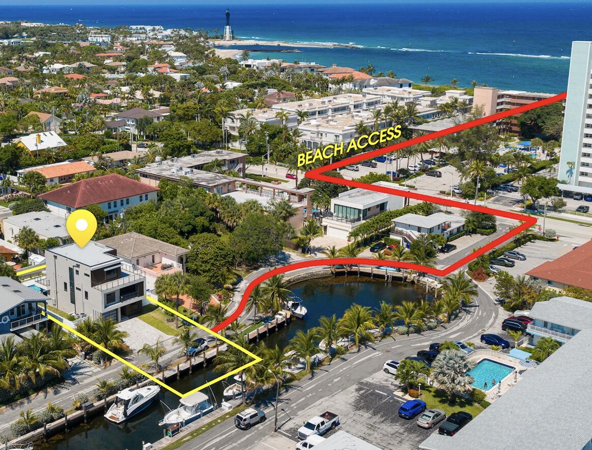 Experience the pinnacle of coastal luxury living in this newly completed 2025 three-story modern waterfront masterpiece in Pompano Beach. Perfectly positioned just a two-minute walk from the beach, this exceptional residence offers the rare opportunity to enjoy the very best of the South Florida lifestyle—where ocean breezes, waterfront living, and world-class boating become part of your everyday routine. Imagine morning walks along the sand, effortless sunset strolls, and spontaneous beach days without ever needing to drive or search for parking.  For boating enthusiasts, the property offers a private 50-foot dock with direct Intracoastal and ocean access and no fixed bridges, allowing you to be on the open water within minutes. Whether enjoying a day of yachting, waterfront dining, or sunset cruising, this home delivers an unparalleled boating lifestyle.  Designed for both luxury and lifestyle, this stunning 5-bedroom, 5-bath residence features 3,627 square feet under air and nearly 1,000 square feet of expansive balconies, showcasing breathtaking water views from every level. Floor-to-ceiling glass and thoughtfully designed open-concept living spaces create a seamless blend of sophisticated indoor living and relaxed coastal elegance.  The outdoor living spaces are equally spectacular, featuring a resort-style pool, elegant lounge areas, and expansive terraces designed for entertaining or unwinding in the South Florida sunshine. Combining striking modern architecture, premier waterfront access, and an unbeatable walk-to-the-beach location, this one-of-a-kind residence captures the essence of luxury coastal living at its finest.