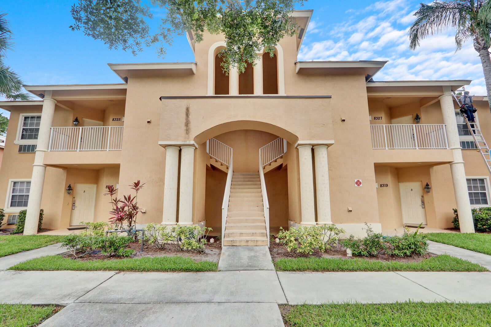 Welcome to this beautifully maintained ground-floor 2-bedroom, 2.5-bath condo in the desirable Castle Pines community of PGA Village! Whether you're searching for a seasonal retreat, full-time residence, or income-producing investment property, this versatile home offers exceptional flexibility and comfort. The condo features two separate, fully furnished turnkey living spaces, each with its own private entrance. Side A offers an open and spacious layout complete with a full kitchen, a large bedroom with a walk-in closet, and a private ensuite bath. A convenient half bath is perfect for guests. Step outside to the covered, screened patio overlooking lush, manicured landscaping — the ideal spot to relax and unwind. Side B provides a cozy private suite with its own bathroom, closet, and kitchenette, making it perfect for guests, extended family, or rental opportunities. Castle Pines has a resort style pool that is included in the HOA along with water, cable & internet. Residents also get access to outstanding resort-style amenities at the PGA Island Club featuring: Fitness center, Pickleball & Tennis courts, Resort-style outdoor pool, Library, Billiards room, Basketball courts, Social activities and events and much more.