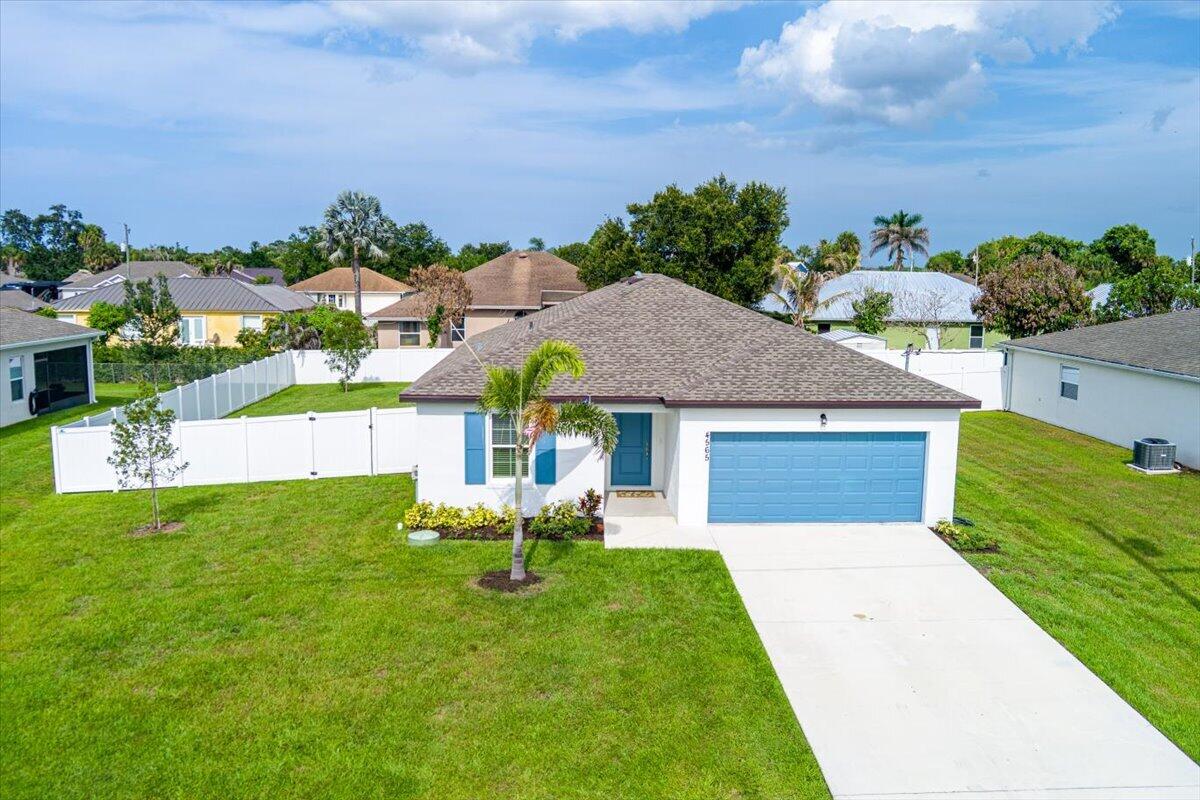 Welcome to 4565 SW Scope Street in Port Saint Lucie! This beautifully built 2024 4-bedroom, 2-bath home offers modern living with a spacious layout and a prime location. Enjoy easy access to Becker Road, Publix, I-95, Florida's Turnpike, Tradition, and nearby shopping, dining, and everyday conveniences. The home features a privacy-fenced backyard with plenty of space for entertaining, relaxing, pets, and even room to add your dream pool. Whether you're enjoying quiet evenings at home or taking advantage of everything Port Saint Lucie has to offer, this move-in ready property is the perfect place to call home.