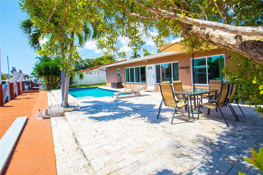 Welcome to this charming single-story residence in Pompano Beach, offering FOUR bedrooms and THREE bathrooms within over 2000 sf of thoughtfully designed living space. As a WATERFRONT property, this home provides a PRIVATE BOAT DOCK that enhances everyday living. The BOAT LIFT is available as well. OCEAN ACCESS with only one fixed bridge. The layout accommodates split bedroom floor plan, making it versatile for various lifestyles and entertaining guests. The location of this wonderful property allows you to be on the beach within 5-7 minutes drive or on the highway on way to Miami or West Palm Beach. Close to shopping, restaurants and fishing village. Perfect home for a boat enthusiasts, fishermen, and anyone who enjoys water fun activities! Property comes fully furnished.