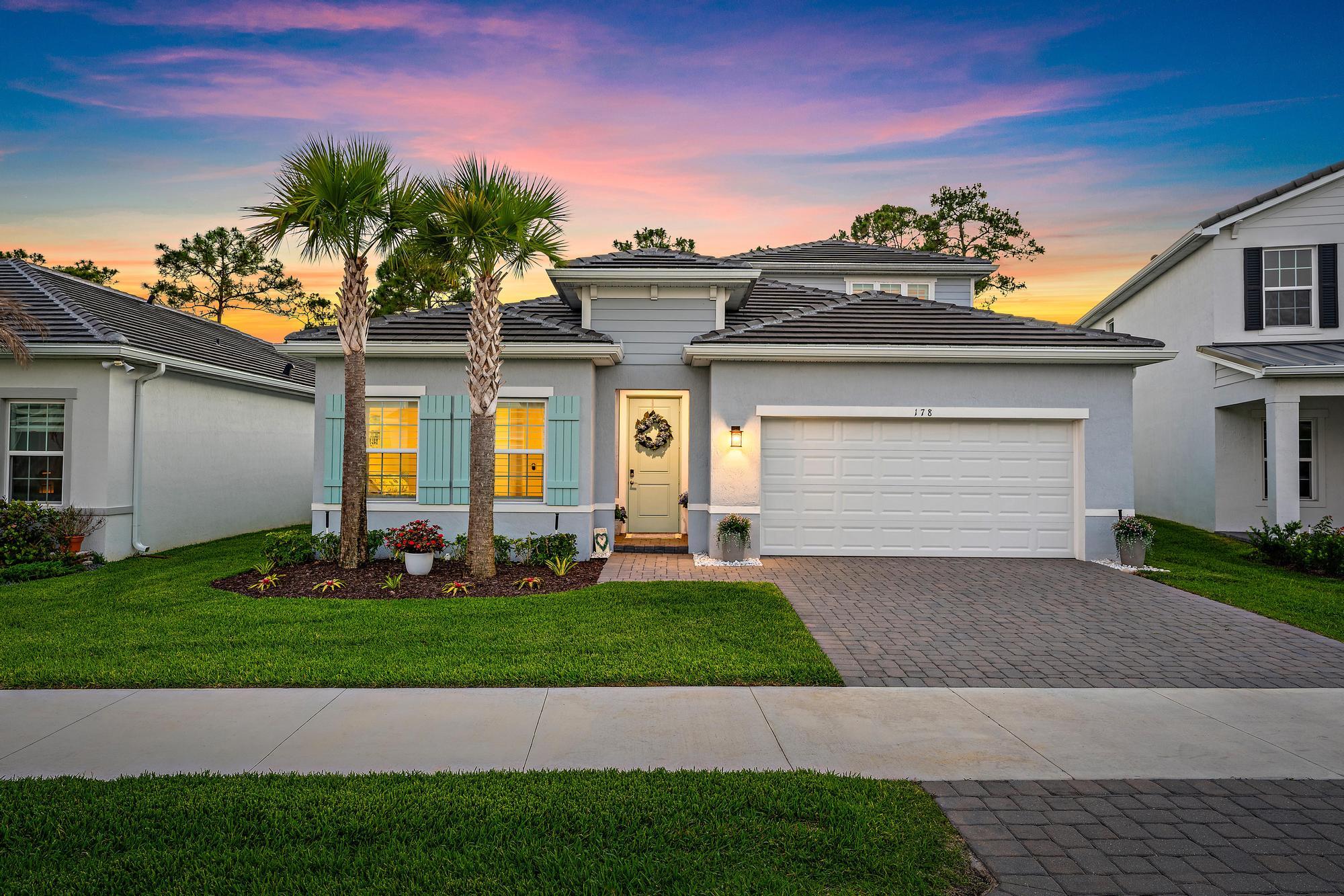Welcome to 178 Southwest Pomeroy Street, a beautifully crafted 2023-built home in the heart of Stuart, Florida. This newer-construction residence offers the rare combination of modern design, generous living space, and a serene natural setting. Inside, you'll find three well-appointed bedrooms plus a versatile den — ideal as a home office, study, or guest space — along with a spacious upstairs loft that adds flexible room for a media area, playroom, or second living space. The home's contemporary finishes and thoughtful layout reflect the quality of recent construction, with the low-maintenance peace of mind that comes from a home built in 2023. One of this property's standout features is its tranquil backdrop: the home overlooks a lush nature preserve, offering privacy, scenic views, and  a quiet connection to the outdoors right from your backyard. Mornings here come with birdsong and greenery rather than neighboring rooftops. Beyond the home itself, the community offers a true Florida lifestyle perk — communal access to the St. Lucie River. Whether you enjoy boating, fishing, or simply taking in the water, this coveted amenity puts the region's renowned waterways within easy reach. Located in Stuart — the "Sailfish Capital of the World" — you'll enjoy proximity to charming downtown shops and dining, beautiful beaches, and the laid-back coastal living the Treasure Coast is known for. Don't miss the opportunity to own a like-new home that blends modern comfort, flexible space, and an unbeatable natural setting. Schedule your private showing today.