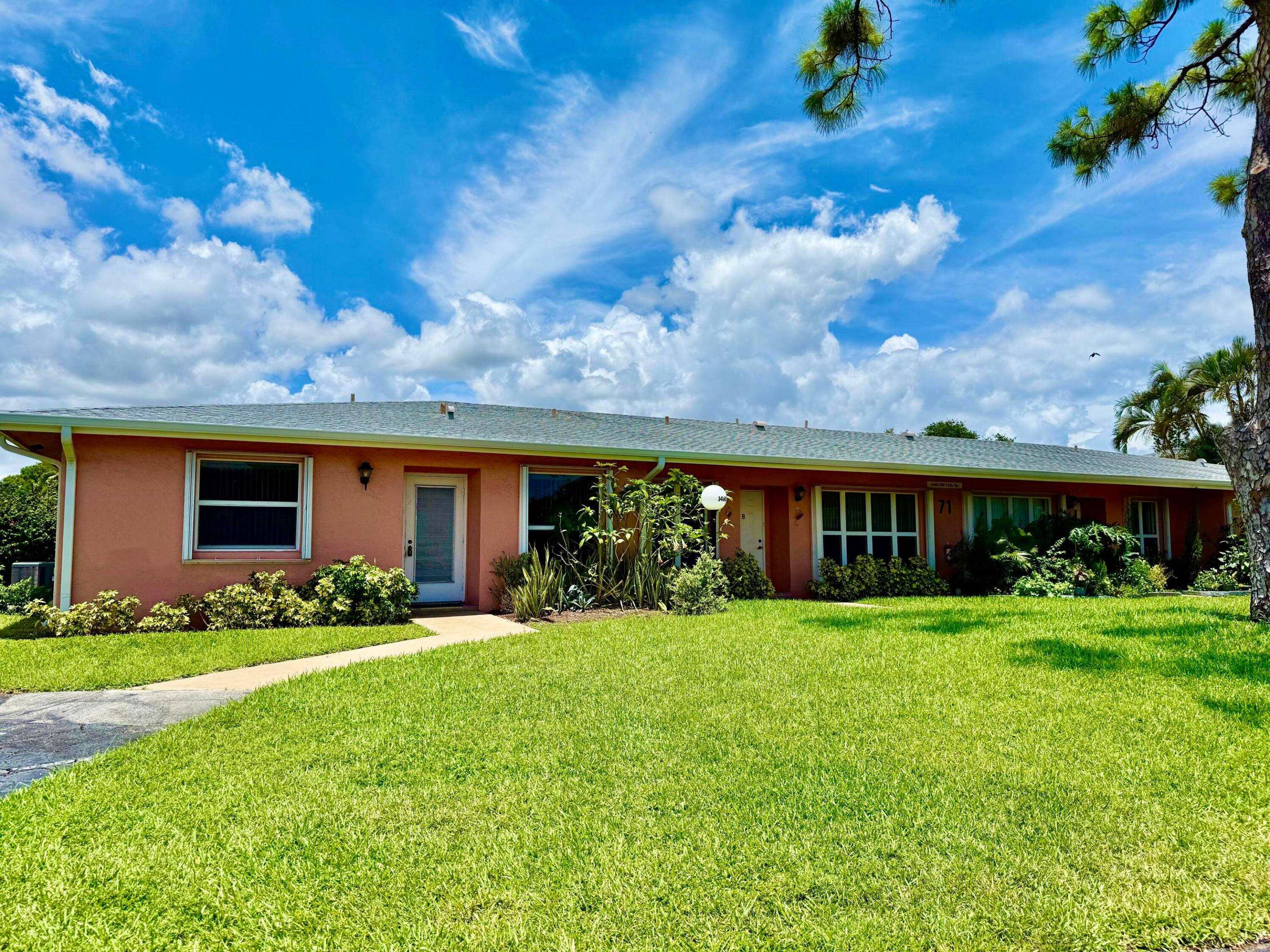 CORNER VILLA IN A GREAT 55+ VERY ACTIVE GATED COMMUNITY!   HUGE ENCLOSED PORCH.  S/S  DISHWASHER, S/S REFRIGERATOR,LAMINATE THROUGHOUT. A/C NEWER, TANKLESS HWH.SOUTH CLUBHOUSE OFFERS A POOL, HOT TUB, SHUFFLE BOARD, BOCCI, (6) PICKLEBALL COURTS , TENNIS COURTS AND ONSITE MANAGER! THERE IS ALSO A CAR WASH/DRY AREA. NEW ROOF 2022. INTERNET AND CABLE INCLUDED. NORTH CLUBHOUSE IS OPEN WITH FITNESS CENTER, POOL, BBQ AREA AND FUNCTION ROOM. MINUTES TO DOWNTOWN ATLANTIC  AVENUE AND BEACHES!  NO RENTING FOR 2 YEARS.   CABLE AND INTERNET INCLUDED.