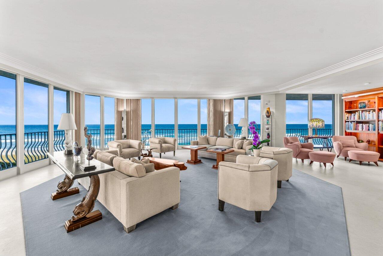 Welcome to Residence 201N at prestigious Sloans Curve. A rare direct oceanfront offering in one of Palm Beach's most sought-after full-service buildings. This expansive 3-bedroom, 3.5-bathroom residence boasts breathtaking, unobstructed ocean views from every room allowing you to wake up to the sunrise over the Atlantic and enjoy the soothing sound of the waves throughout the day. The gracious floor plan features oversized living and dining spaces ideal for both refined entertaining and relaxed coastal living. Buyers also have the opportunity to purchase a luxurious poolside cabana.  Sloans Curve is renowned for it its resort-style amenities including 24-hour doorman service, fitness center, tennis courts, oceanfront pool, garage parking, and direct beach access.