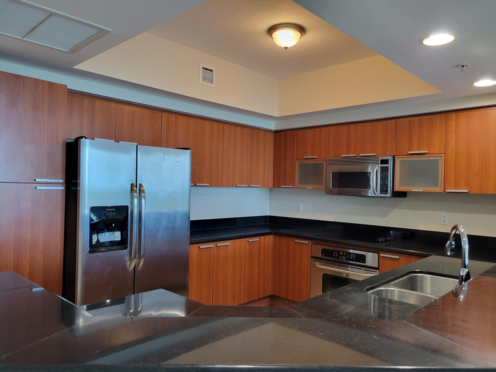 Huge price reduction!! Seller also offering $10K decorating allowance, Perfect investor unit.  Large 2 bedrooms/ 2 1/2 bath facing east overlooking Oleta state park, intracoastal and ocean. Contemporary kitchen with stainless steel appliances and granite counters. Living area has marble floors and both bedrooms have carpet. Washer and dryer in apartment. Master suite has two walk-in closets. Great views from all rooms. Fantastic location close to FIU, Costco and Aventura mall. Complex features 24 hr. security, heated pool, tennis, gym and clubhouse. Tenant occupied till Sept 30, 2026. Buyer must honor remainder of lease. Tenant paying $3000/month making this perfect opportunity for investors. Please allow 24 hrs. notice. Please see broker remarks regarding special assessments.