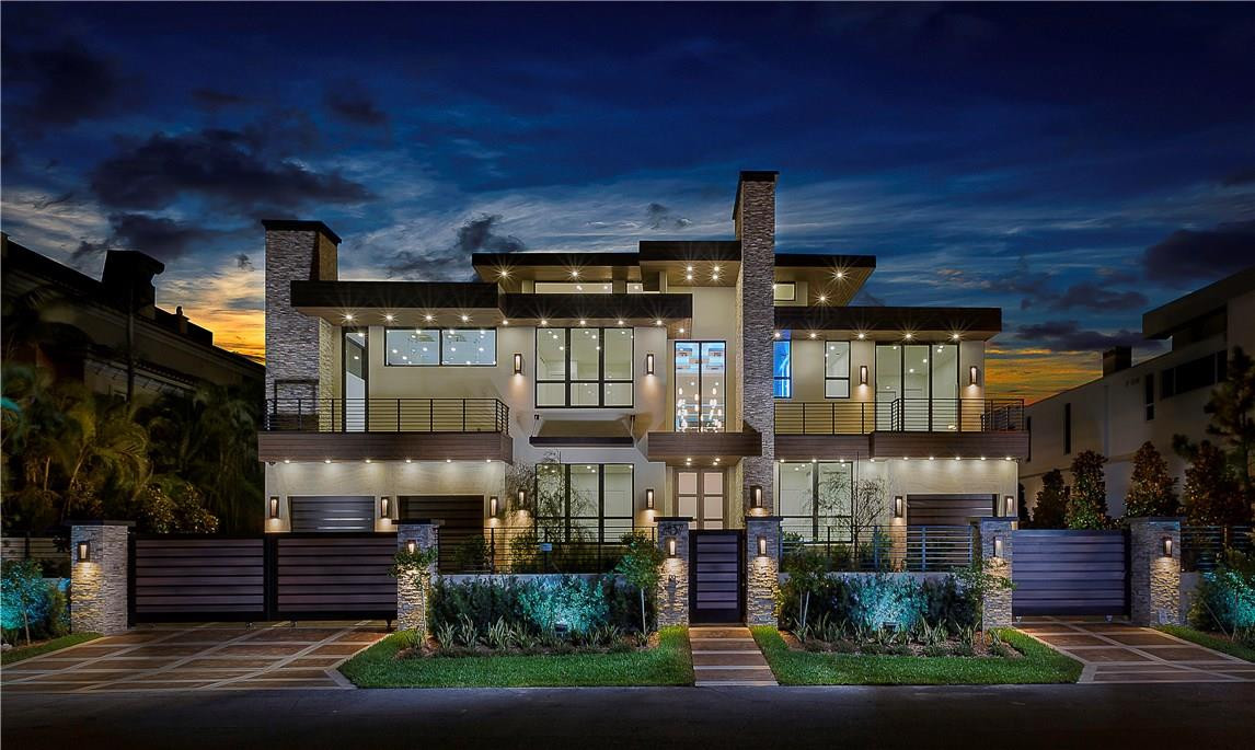 Fantastic modern brand new construction on oversized lot. Best quality and finishes in Las Olas. smart house,3 stories, 6 bedrooms, 9 baths, office, media room, lofts, gym. all concrete construction, 11' tall insulatedimpact doors, 10' tall custom interior doors, spray foam insulation ceilings and walls, elevator, subzero, wolf, subzero wine cellar for 350+ bottles, new seawall AND concrete dock, resort oversized pool,gazebo with summer kitchen, supercharger in garages, gated estate. A must see!
