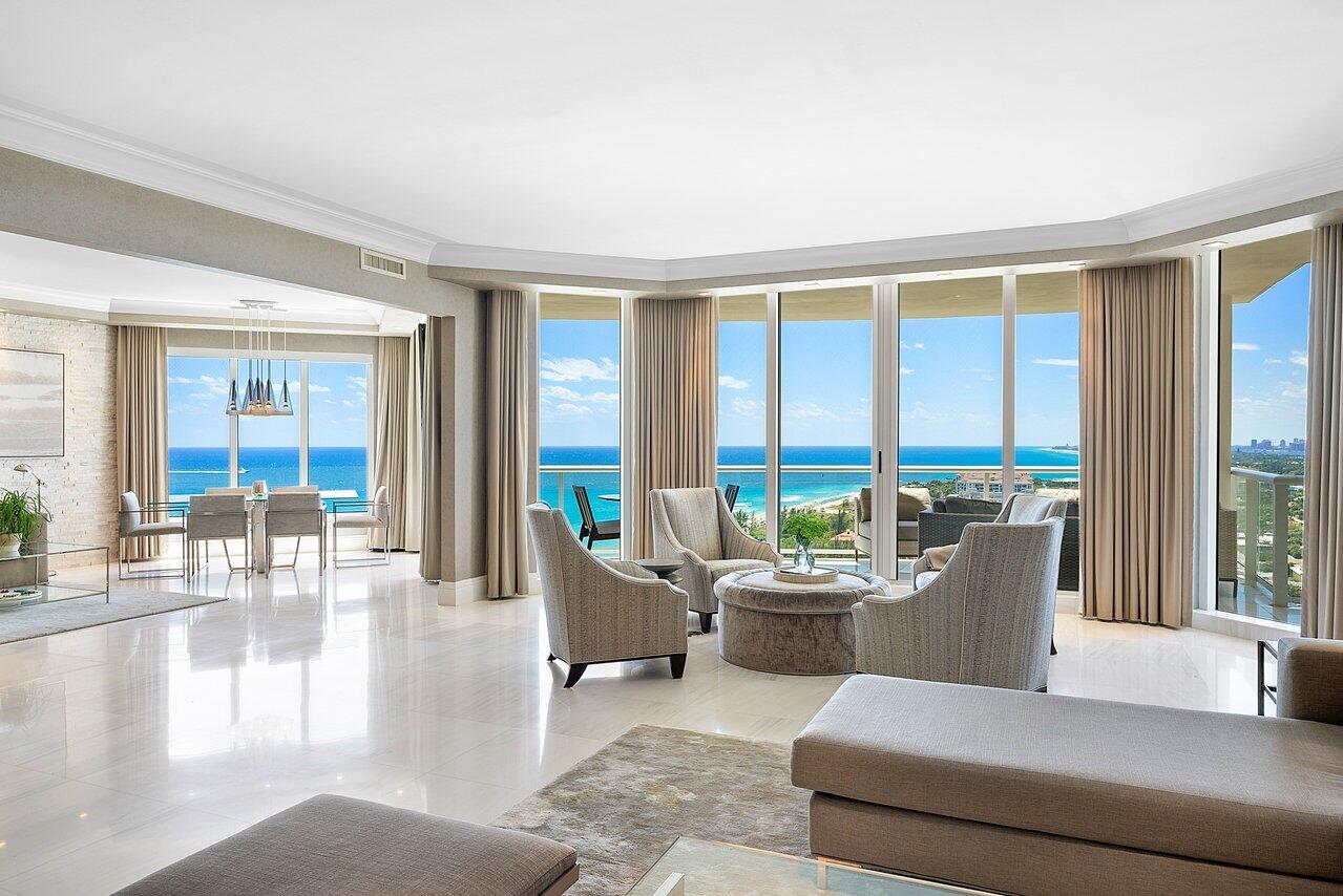1804A at The Ritz Carlton Residences on Singer Island, your oceanfront escape! A spectacular condominium, Professionally decorated with white marble floors throughout. Commanding southeast views of the Atlantic Ocean. Over 3,600 SF.  Private elevator access to your own foyer. Experience the renown Ritz Carlton Residence services with 24-hour security, concierge services, pool, and beach services. Residence 1804A features three ample sized bedrooms large living area. A den/office overlooking the Intracoastal waterway. A beautiful gourmet kitchen with sitting/dining area complete with ocean views. Unparalleled service and attention to detail, and an amenity-rich lifestyle, this unique property is the essence of luxury and sophistication. Come enjoy life at the beach!