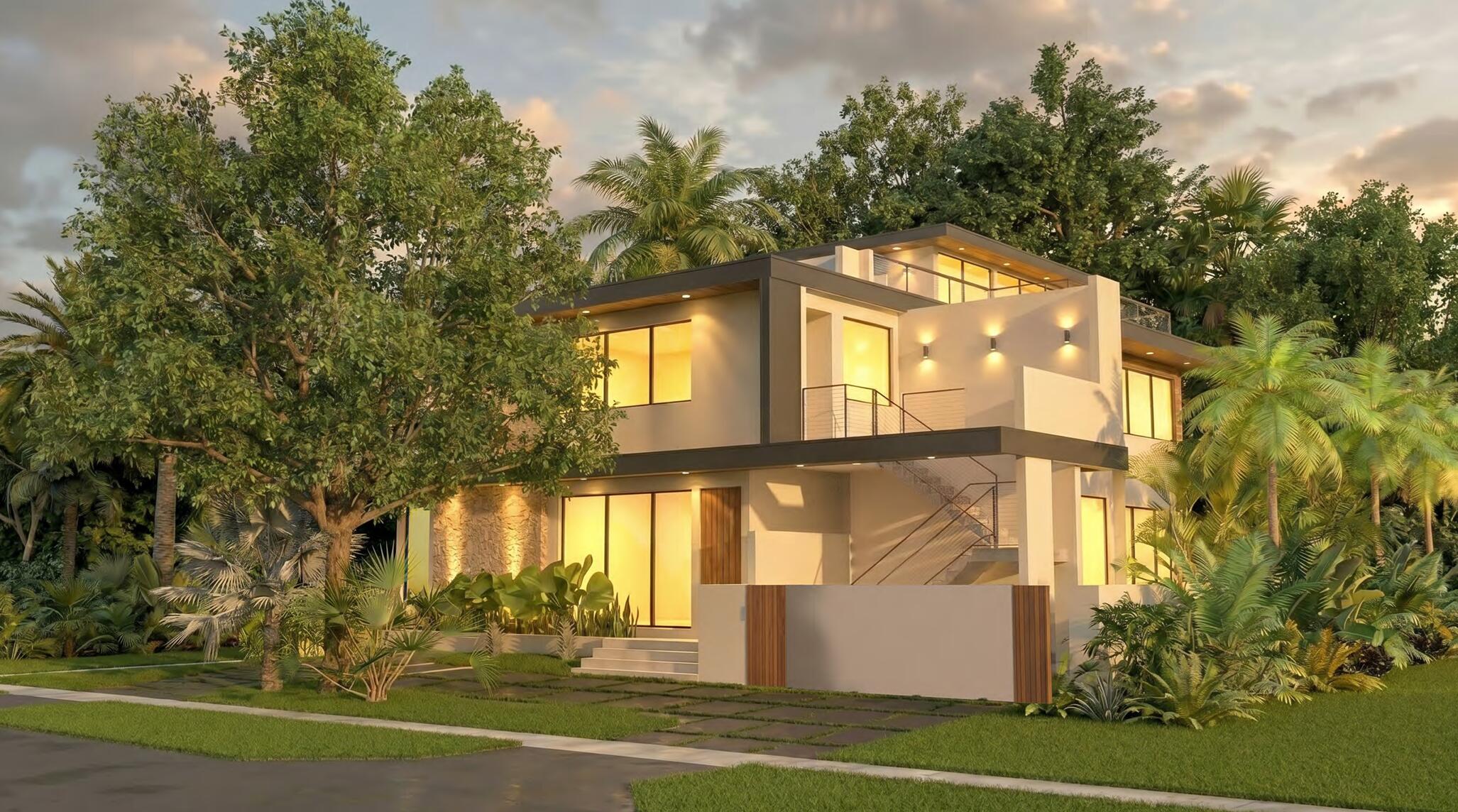 Stunning new custom contemporary residence to be built in Pompano Beach. This striking 3-story modern masterpiece offers 3,981 sq ft of luxurious living space with 5 bedrooms and 6.5 baths, plus a private 481 sq ft attached guest suite with its own kitchenette and bath. Soaring glass walls open to multiple terraces, a spacious roof terrace where you'll be able to see the ocean, and an inviting in-ground pool with spa - the ultimate indoor-outdoor living set-up. Open driveway parking. Garage can be added. Complete Construction Documents Ready for Permit Submittal. Fully customizable to suit your needs. Drawings are attached for review under documents tab.