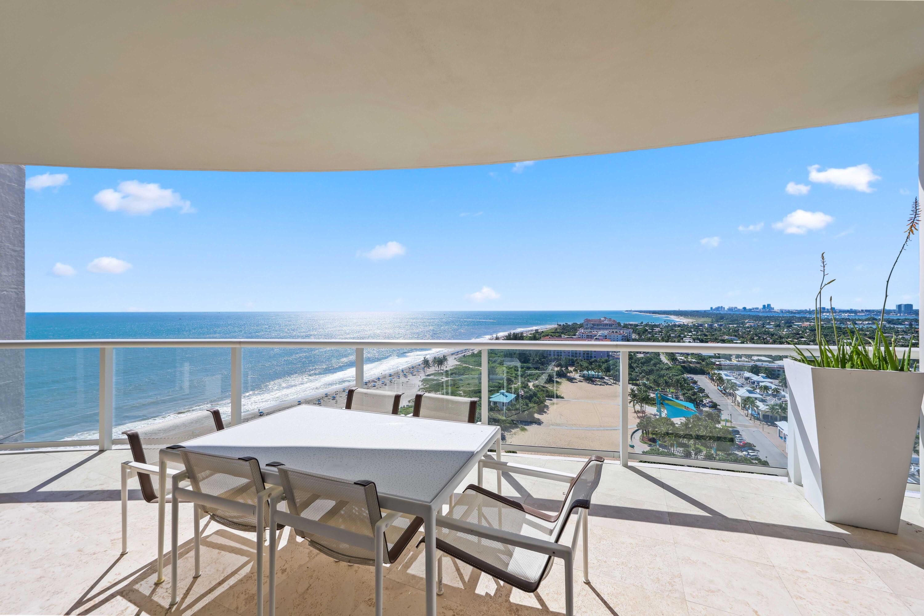 Step into your best life at The Ritz-Carlton Residences, Singer Island, home to the #1 Best Beach in the Southeastern U.S. for its clean, clear blue water, as recognized by Travel + Leisure. This fully furnished, turn-key residence is located in the highly coveted residents-only A-Tower, the southernmost oceanfront building on Singer Island, offering unobstructed panoramic views from the Atlantic Ocean to the Intracoastal Waterway. Enjoy direct access to secluded beaches while remaining just minutes from the world-class dining, shopping, golf, and cultural offerings of West Palm Beach and Palm Beach Gardens. Opportunities to enter a building of this caliber—on the cusp of a major transformation—at this price point are exceedingly rare.

This 3-bedroom, 3.5-bath + den home showcases breathtaking views from every room, complemented by hardwood and marble flooring, expansive terraces, and generously scaled rooms and closets. The light-filled layout features two living areas, two dining areas, a library/den, laundry room, powder room, private elevator vestibule, and a gourmet kitchen with Wolf, Sub-Zero, and Miele appliances; Italian cabinetry; and designer finishes meeting the highest standards of luxury.

Perfect for both full-time and seasonal living, residents enjoy effortless lock-and-leave convenience paired with the legendary five-star amenities of The Ritz-Carlton, including 24-hour concierge, valet, and security; private beach service; two resort-style pools; a state-of-the-art fitness center with sauna; theater; club room; and on-site restaurant.

Originally curated as a model residence, this home was designed by David Linley (Earl of Snowdon)renowned British furniture maker and son of Princess Margaretwhose bespoke pieces and refined aesthetic lend timeless sophistication to every room. All furniture and furnishings are included in the sale.