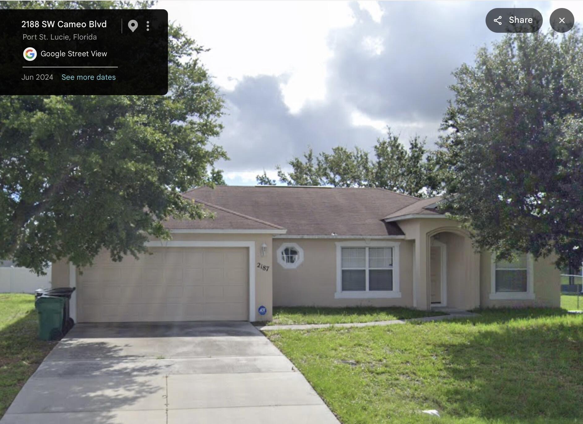 Welcome to 2187 SW Cameo Blvd—a charming 3-bedroom, 2-bath home in a quiet Port St. Lucie neighborhood. This well-maintained property offers a comfortable layout perfect for families or investors, with spacious living areas, a functional kitchen, and plenty of natural light. Situated on a convenient lot with easy access to major roads, shopping, dining, and local schools, 2187 SW Cameo Blvd is an ideal opportunity in the growing Treasure Coast market. Whether you're buying to live in or add to your portfolio, this home delivers strong value and everyday convenience in one of Florida's most desirable communities.