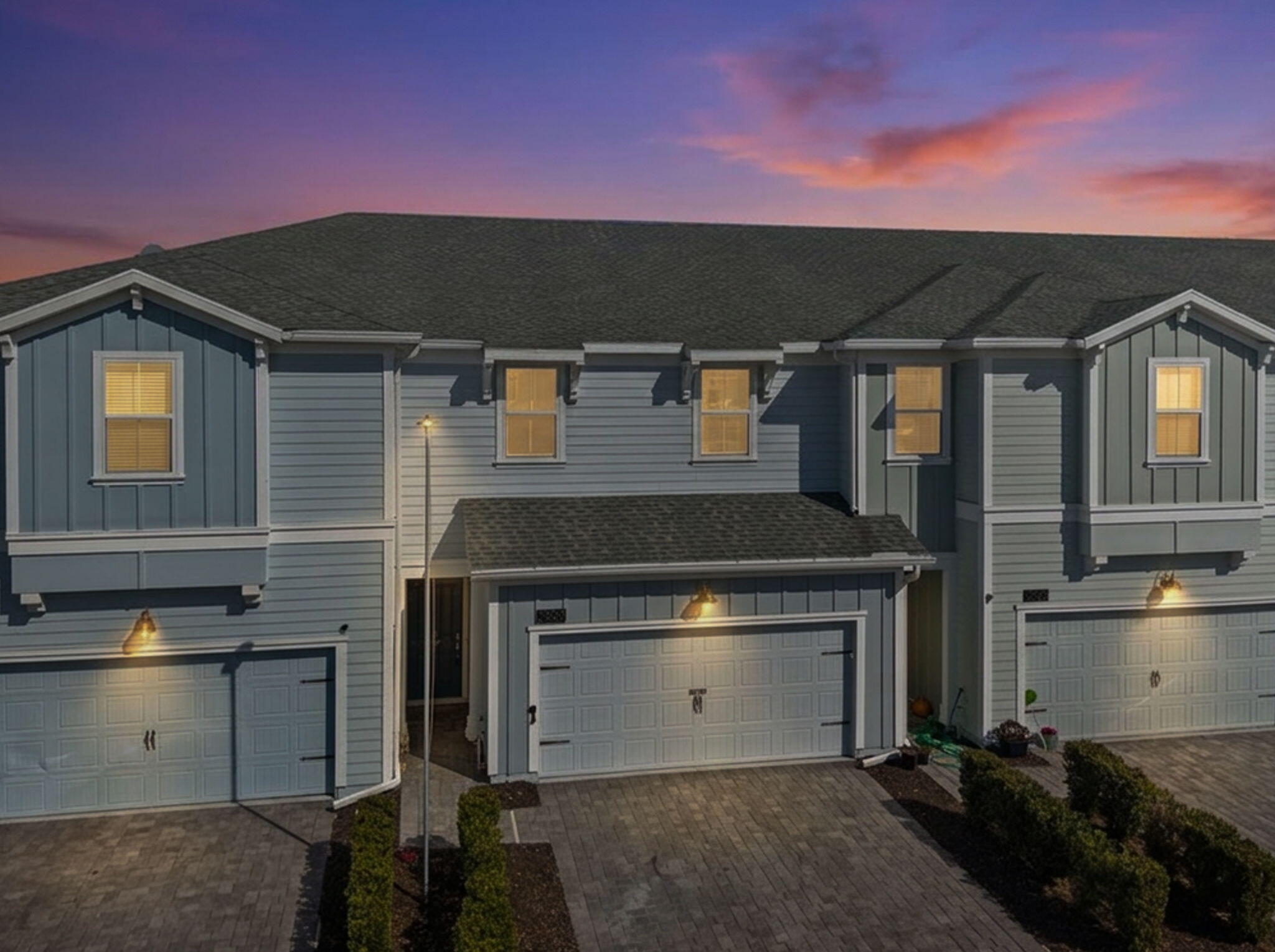Welcome to this stunning townhome offering a bright, spacious living area perfect for both everyday comfort & entertaining. The main level features an open-concept layout & a beautiful kitchen, complete with a large island, & stainless-steel appliance - an ideal space for cooking, gathering, & hosting. Upstairs, the primary suite serves as a true retreat, showcasing tray ceilings, recessed lighting, a custom-built walk-in closet, & a renovated bathroom featuring dual vanities & an oversized walk-in shower.  Additional upgrades include garage storage racks & cabinetry, along with a whole-home water softener system, enhancing the home's efficiency. Residents enjoy access to resort-style amenities & a prime location near major roadways, The Loop, shopping, dining, & top local attractions.