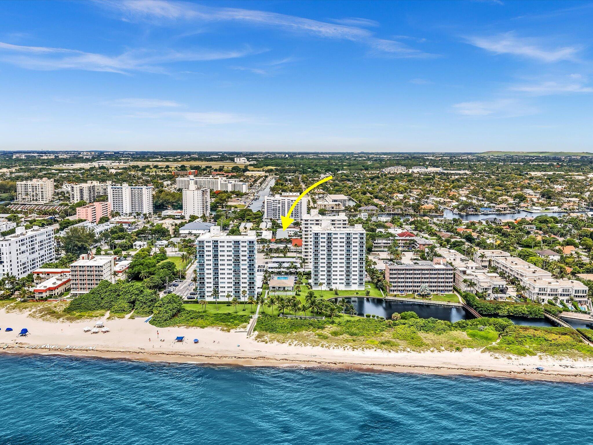 Coastal living at its best! This beautifully updated waterfront 1 bedroom, 1 bathroom co-op offers the perfect South Florida lifestyle with beach access, tranquil views of the boats/marina, &  the opportunity to lease a dock for just $10.50/ft/month (when available). Featuring beach-inspired finishes with some newer appliances, this move-in-ready retreat is ideal as a seasonal getaway, full-time residence, or investment. Relax by the waterfront pool & grill area, then enjoy the nearby beach, fishing pier, parks, boat launches, (no bridges to the inlet) restaurants, & year-round entertainment that make Pompano Beach one of South Florida's fastest-growing coastal destinations. Easy to lock, leave, & enjoy—don't miss this waterfront gem! There are 7 boat slips available on a first come first serve basis, and the dock is located in front of  your door! No bridges to the inlet.  No assessments.