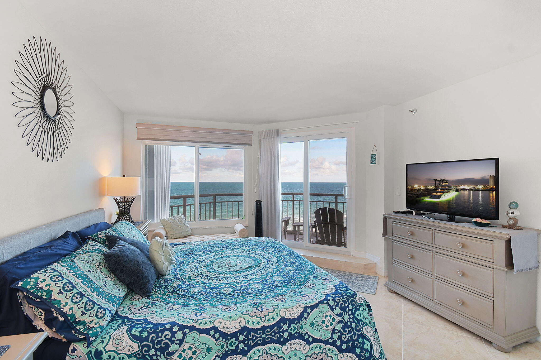 Must see! Rare Oceanfront Condo with Direct Ocean and Beach views from 8th floor. Fully Furnished and updated 2 bedrooms and 2 Baths.  Impact Widows and Storm Shutters. Gated Community with Personal deeded Garage included in sale. Building amenities include: Heated pool, tennis, Fitness Center and Beach Access. All Assessments paid, Healthy reserves and no construction.   A1A North of new bridge on Hutchinson Island