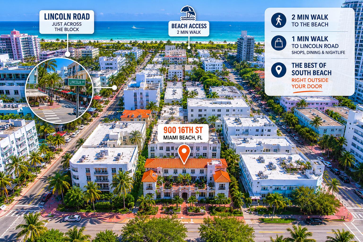 Rare FULL 2-bedroom, 2-bathroom first-floor residence in the heart of South Beach! This stylish unit offers generous closet space, built-in storage, pantry, custom mirrors, dark wood floors, and a bright open layout. Secure boutique building ideally located steps from the courtyard and closest to the laundry facilities for added convenience. Walk to the beach, Lincoln Road, shopping, restaurants, and nightlife. A unique opportunity to own a spacious 2/2 in one of Miami Beach's most desirable locations.