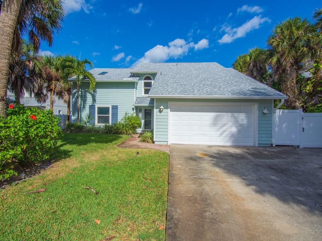 Experience your coastal dream with this 2,300+ sq ft, 4-bedroom, 3-bathroom sanctuary situated on Vero's barrier island. Nestled in the private, rarely available Silver Shores community, this two-story home features direct access to the Indian River Lagoon, a dock and boat lift on deep water, and a sparkling, private swimming pool! The downstairs layout is open and ideal for entertaining, while the upstairs features an oversized balcony to soak in all the natural beauty. (Roof 2024, New dock 2020, HWH 2018) Own a piece of paradise without the hassle of an HOA. The refrigerator is not operational.  Room sizes approx & subj to error.
