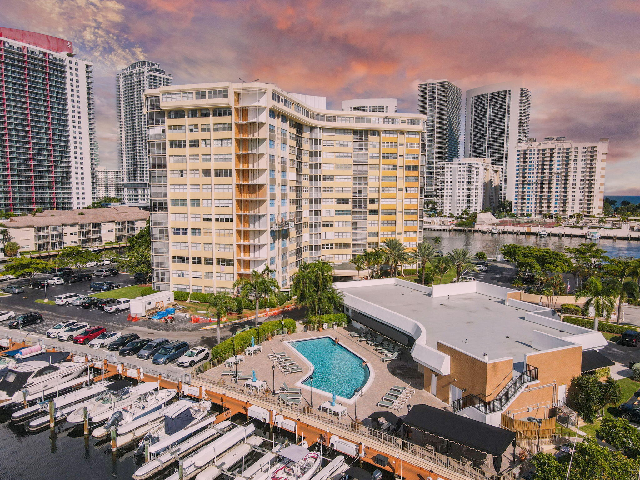 Great Location- 2 bed/2bath Condo with water views! Step outside and find yourself at the heart of everything South Florida has to offer. Stroll to the beach, catch the excitement at Gulfstream Park Racing & Casino, or shop at world-class retail just minutes away. Major destinations are easily within reach — Fort Lauderdale-Hollywood International Airport is only 20 minutes north, and the iconic Aventura Mall is a short drive south. With proximity to Miami, Port Everglades, and quick access to I-95, you're truly connected to it all. Whether you're seeking a full-time residence or a seasonal retreat opportunity in one of Broward County's most vibrant coastal communities, Unit 708 at Lake Point Towers delivers the lifestyle you've been dreaming of. Schedule your private showing today! Building is under concrete restoration.  Owner has paid special assessment in full.  Includes new impact windows to be installed.