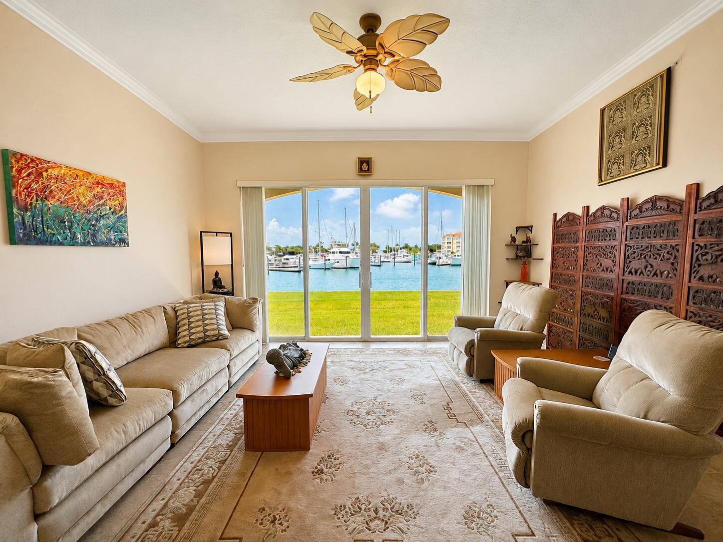 Welcome to this stunning waterfront condominium in Harbour Isle at Hutchinson Island West, Fort Pierce. This condominium offers two generous bedrooms and two full bathrooms across approximately 1,989 square feet of finished living space. As a waterfront property, this condo provides direct connection to the water lifestyle that defines the area. The thoughtful floor plan maximizes the generous square footage to create comfortable living quarters ideal for those seeking waterfront living. Located within the established Harbour Isle community, this condominium presents an excellent opportunity for waterfront ownership. Discover the appeal of this waterfront condo today. Available for short term rental between December 1, 2026 through April 30, 2027.