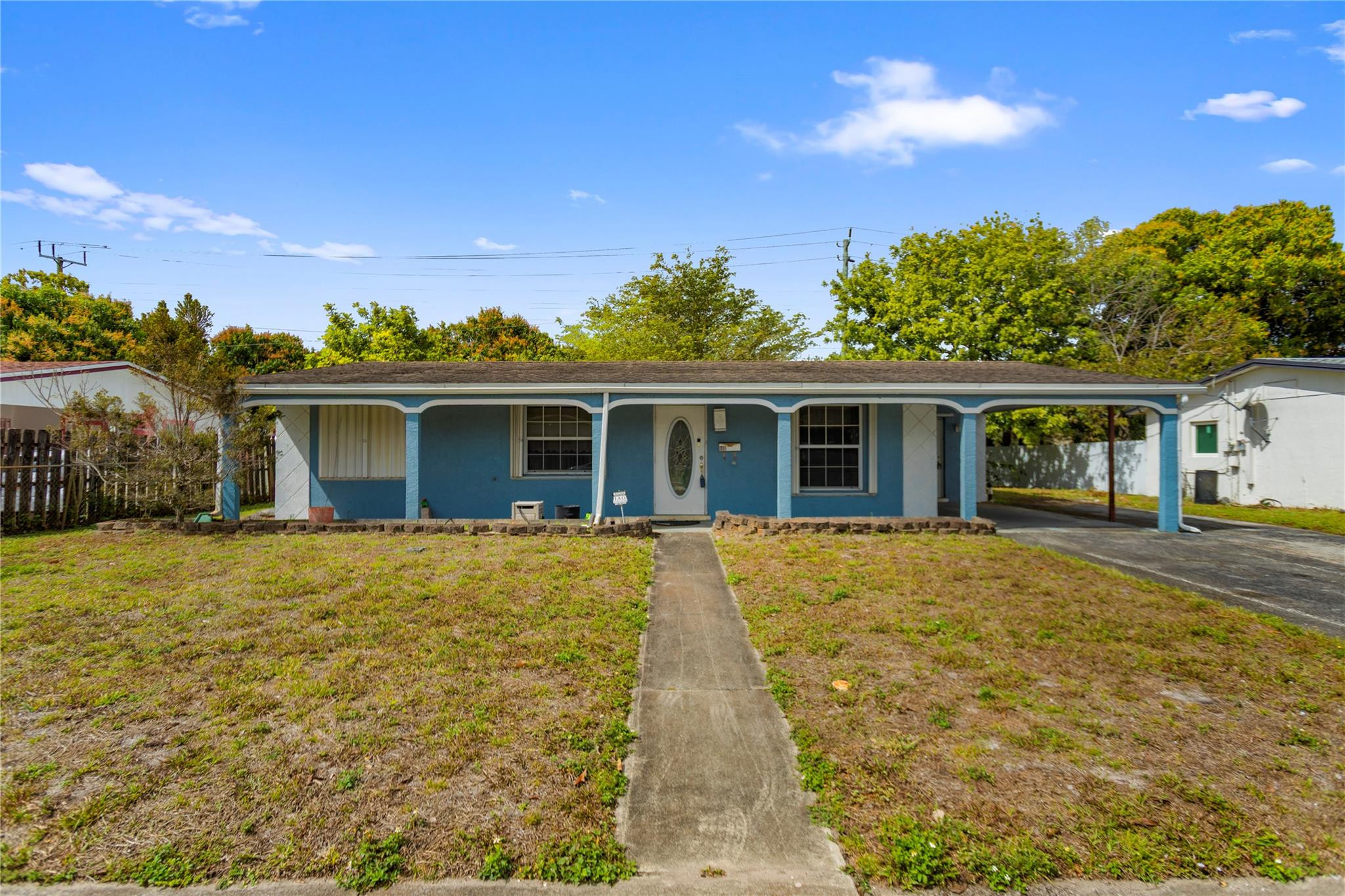 Great opportunity to own this spacious 4 bedroom 3.5 bath single-family home with 2024 sqft of living space and carport, situated on an oversized 19,167 sqft lot. Functional layout with generously sized bedrooms and ample living areas ready for your vision. Ideal for investors or buyers looking to renovate and customize. Large yard with plenty of room for a pool, outdoor entertaining, or expansion. Conveniently located near major highways, shopping, dining, and a short drive to the beach. No HOA! Probate sale subject to court approval.