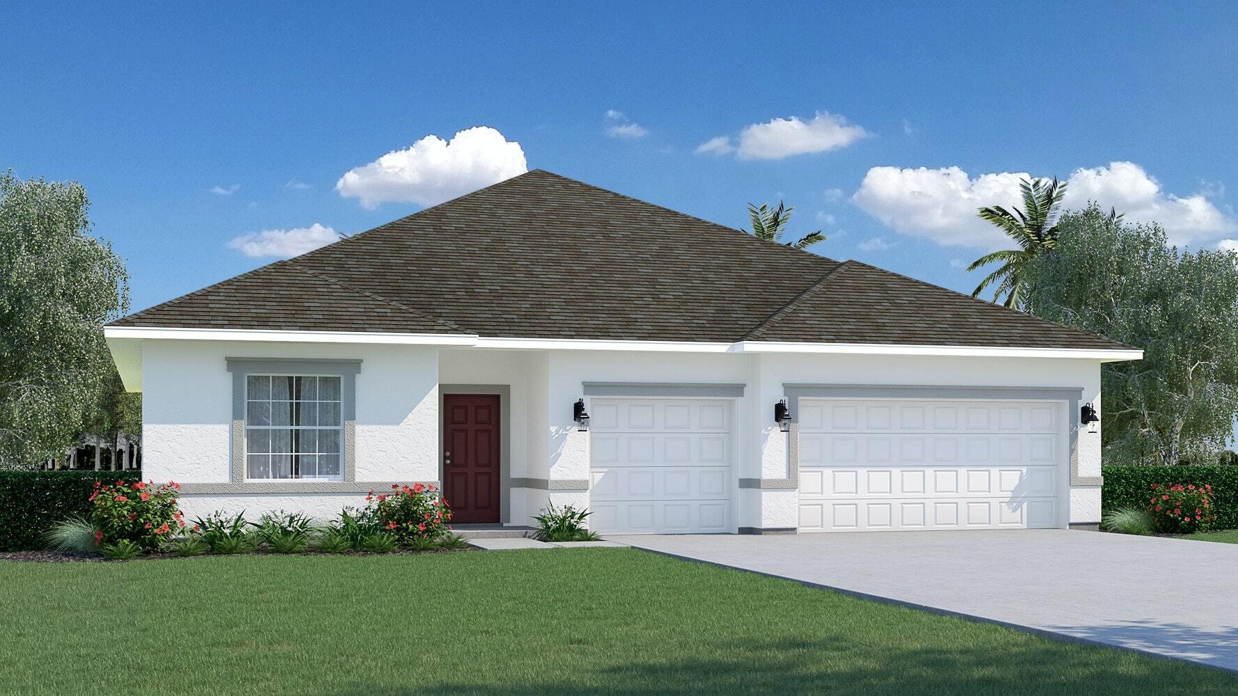 READY NOW!! MOVE IN READY!!  SANIBEL MODEL! Impressive Cornerstone Series with so many included features and impressive exteriors offer concrete block with decorative textured finish, hurricane rated engineered wood trusses, dimensional shingles and outdoor patio.  Beautiful 9'4" plate height ceilings with knockdown texture. Deluxe kitchens with luxury cabinets, upgraded quartz countertops and tile flooring.  Energy smart features throughout this stunning quality-built home. This new home includes one full year of builder's transferable warranty coverage and a 10-year limited structural warranty.